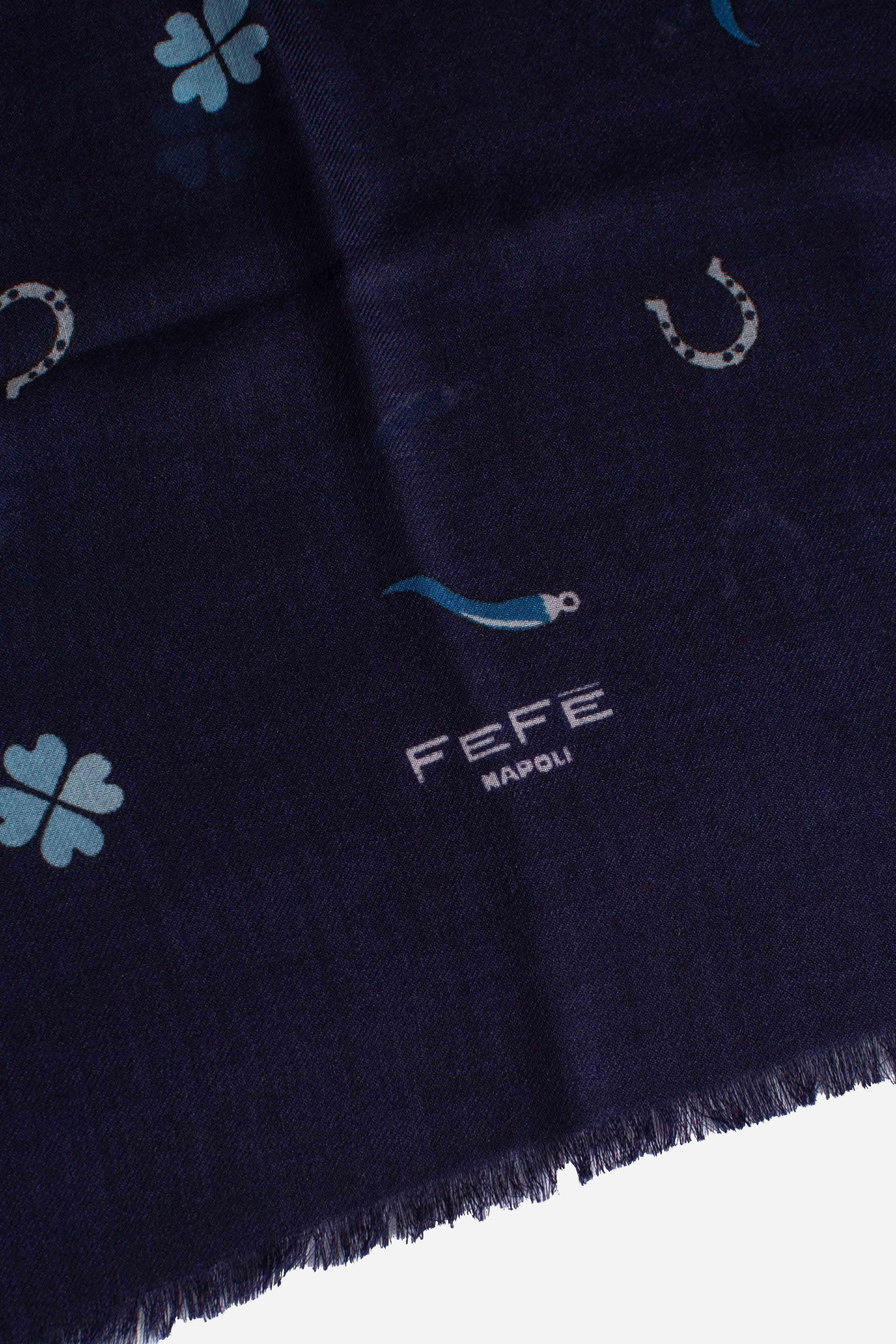 Sciarpa Unisex con stampa scaramantia blu SCDNSCARAMANTIA1 FEFE'