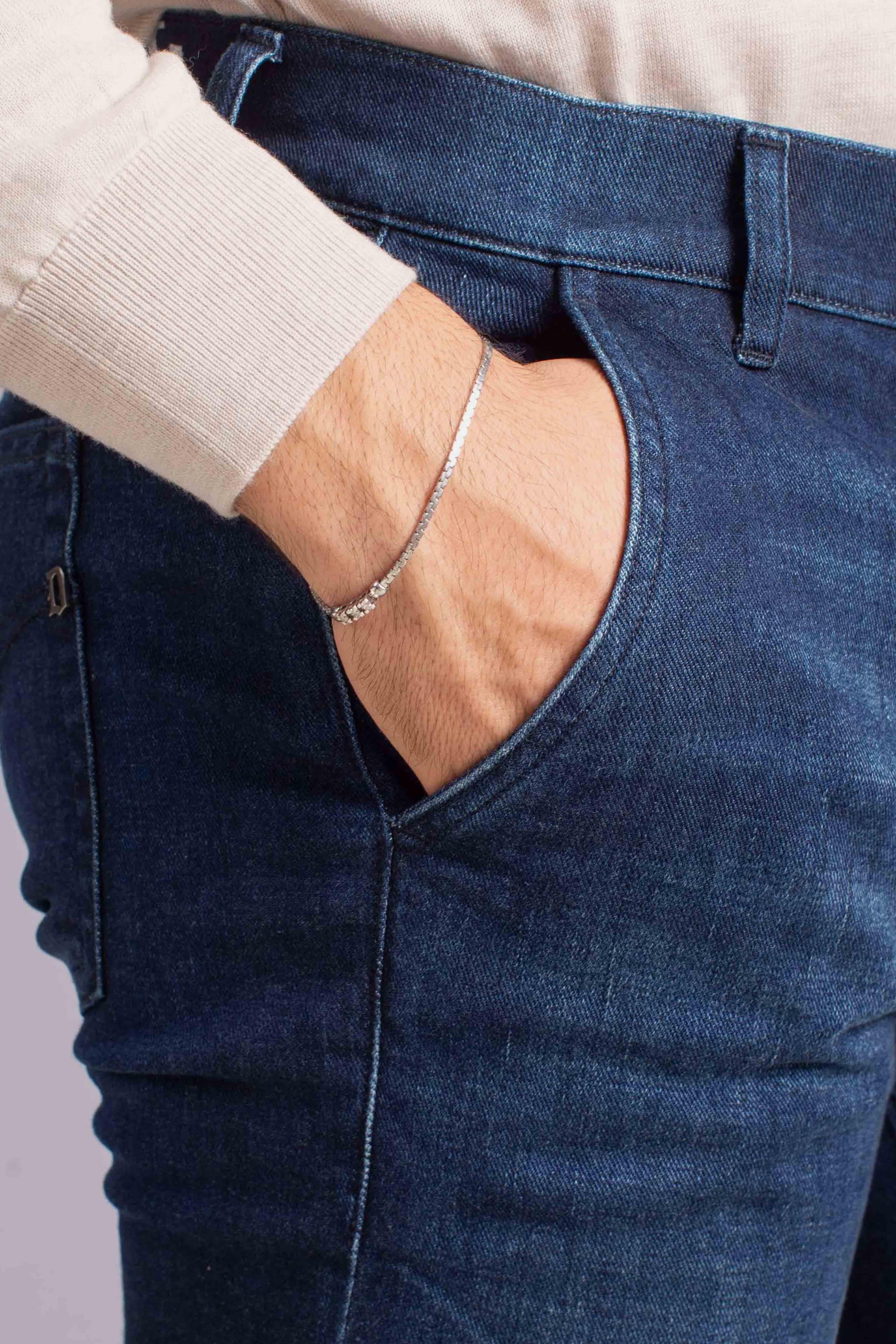 Jeans Slim Fit in blu Denim scuro Stretch tasche america UP439DS0345ULG8800 DONDUP