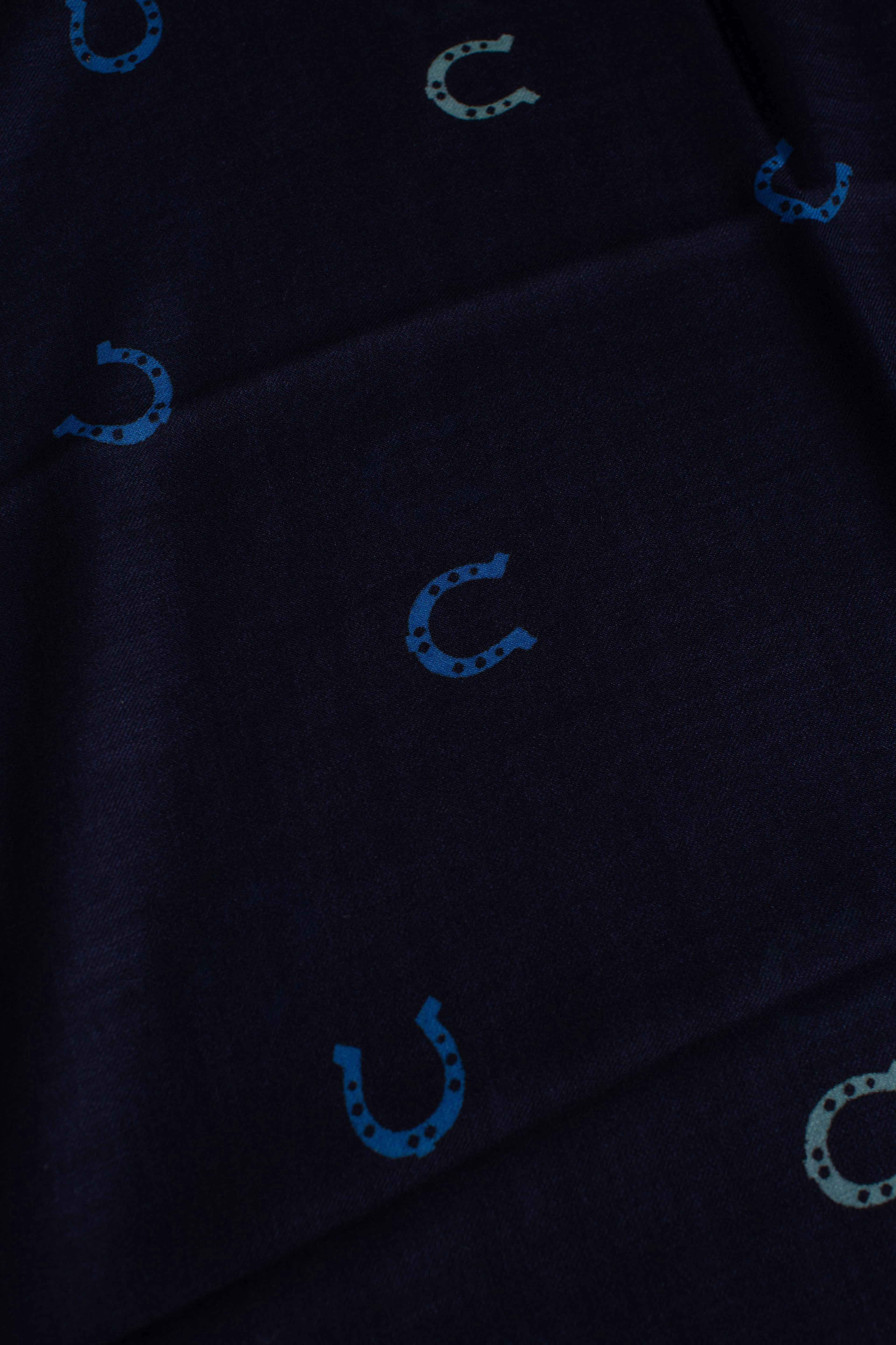 Sciarpa Unisex con stampa ferro di cavallo blu SCDNFERROC1 FEFE'