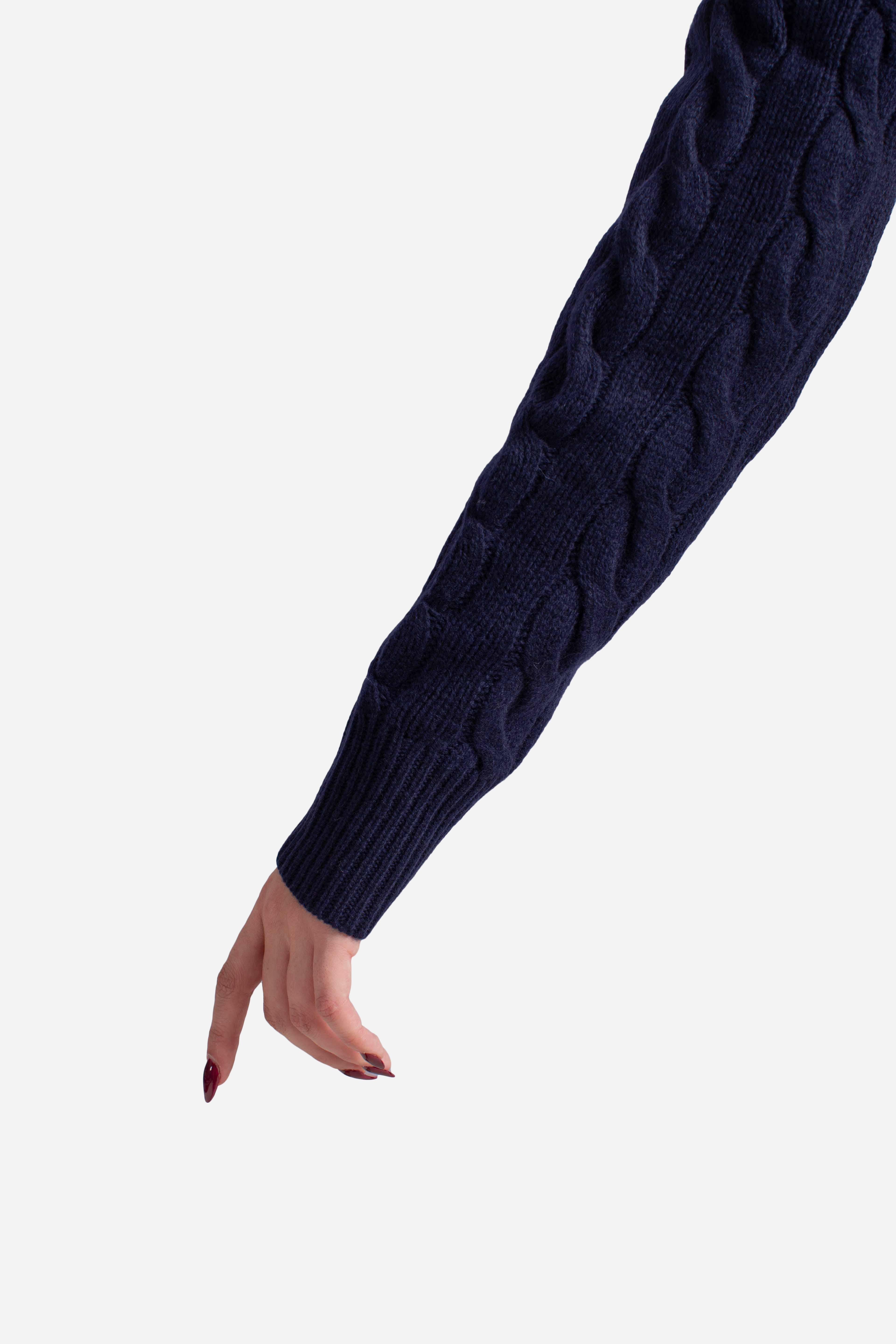 Cardigan a trecce in lana e cashmere blue 211972104004 POLO RALPH LAUREN