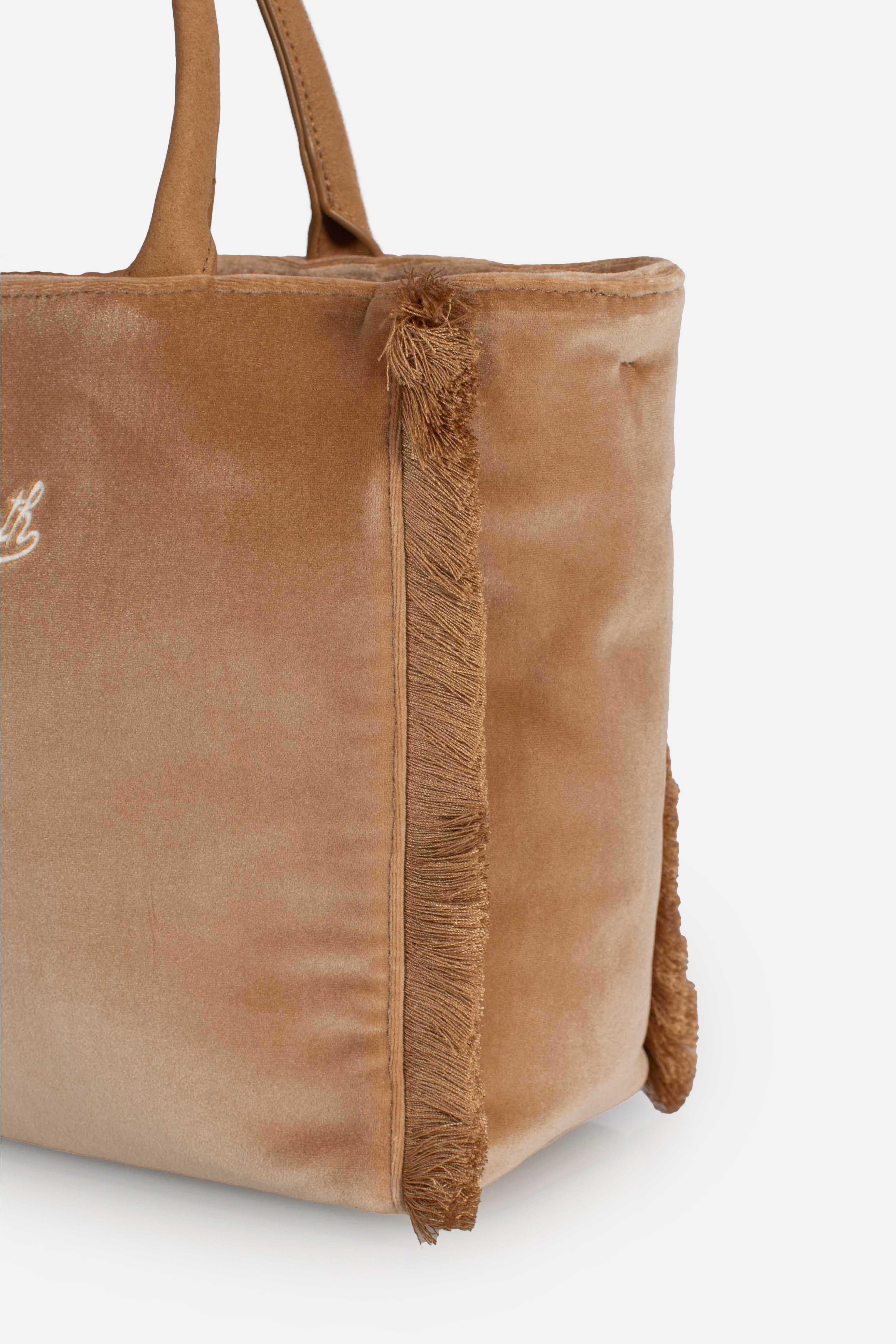 Borsa Colette velvet Dreaming of Saint Barth Winter Paradise beige COL003800296I MC2 SAINT BARTH