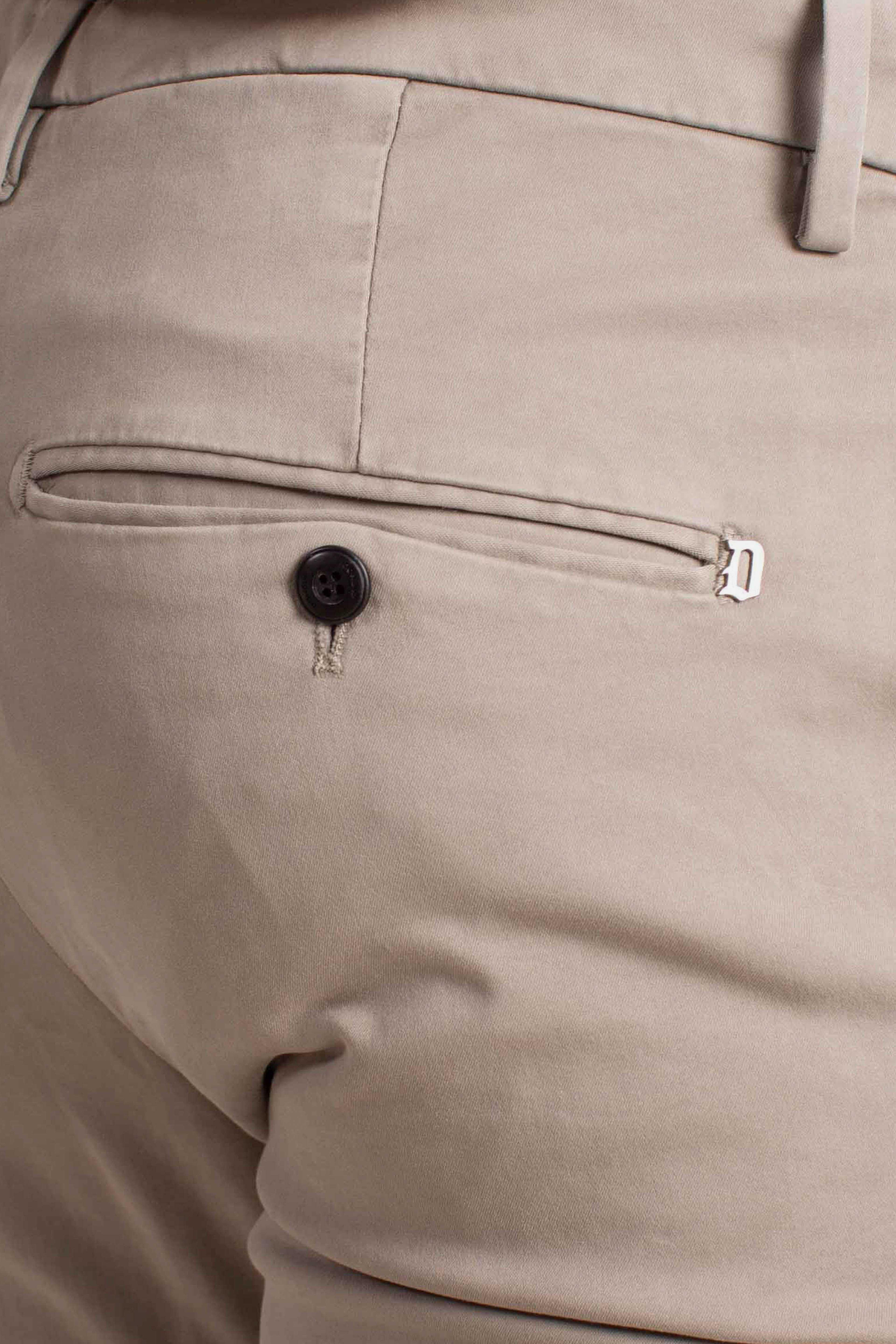 Pantaloni Slim Fit in Cotone Stretch beige UP235RSE032U025 DONDUP