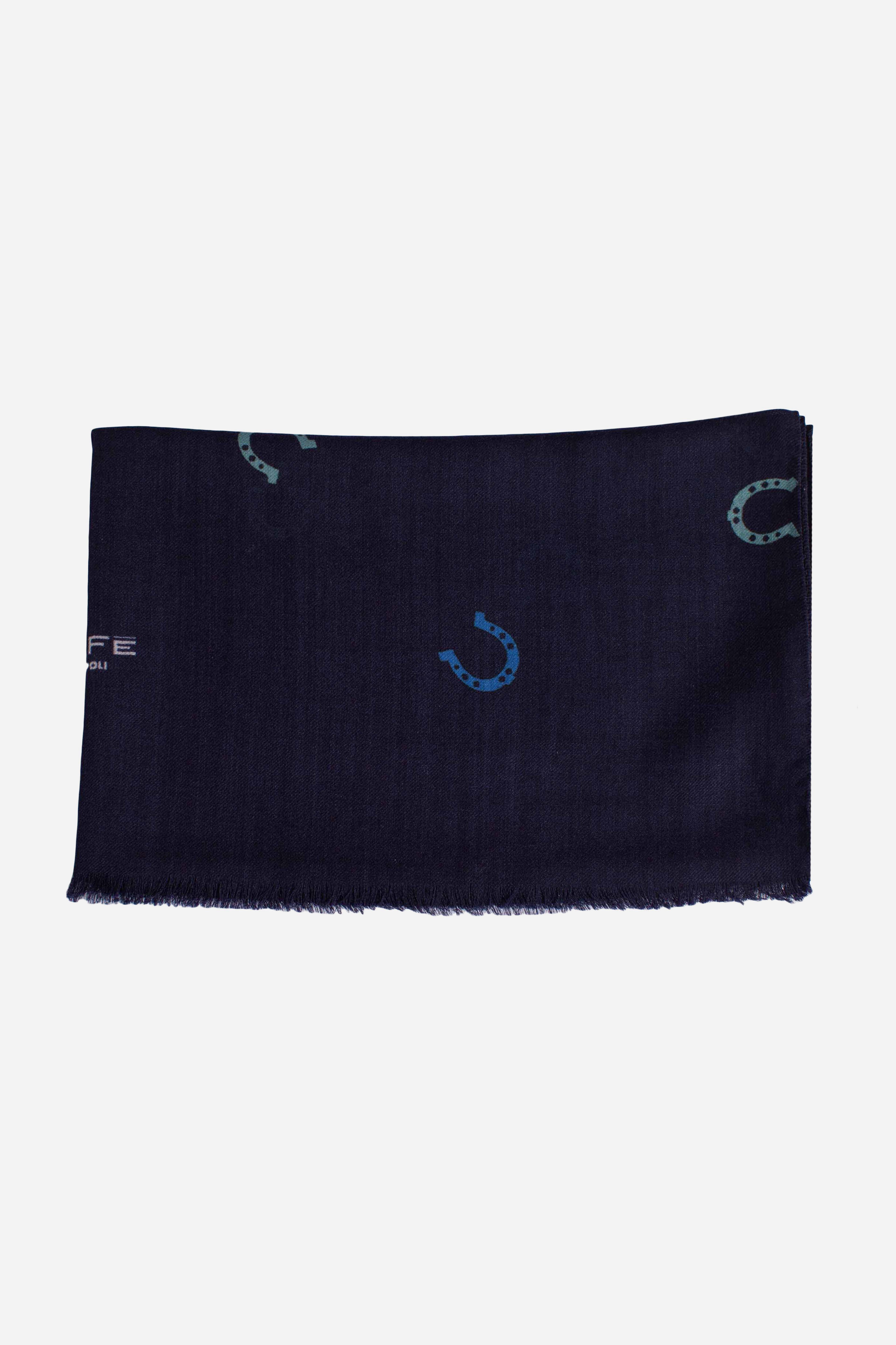 Sciarpa Unisex con stampa ferro di cavallo blu SCDNFERROC1 FEFE'