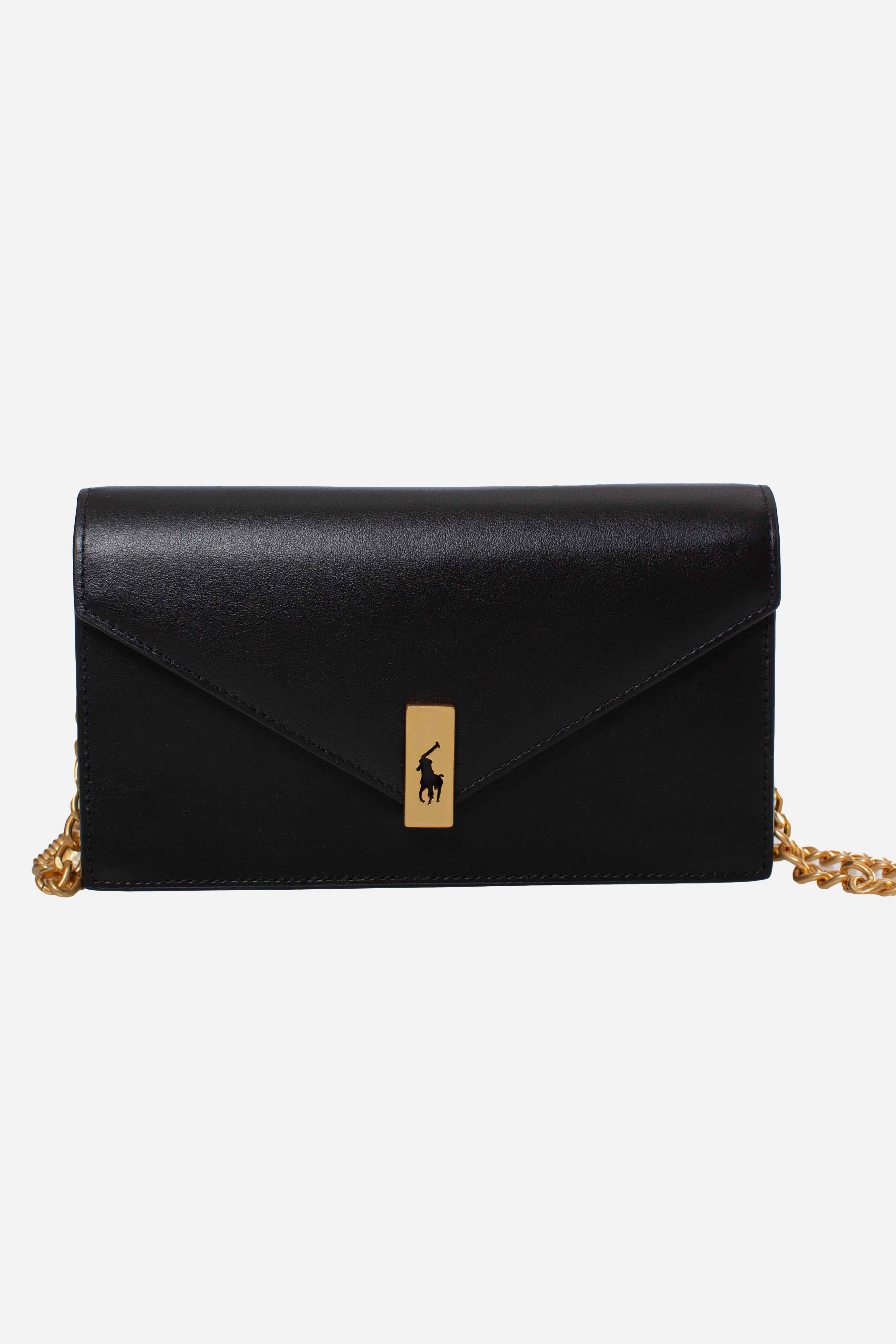 Borsa portafoglio Polo ID pelle e catena black 427961946001 POLO RALPH LAUREN