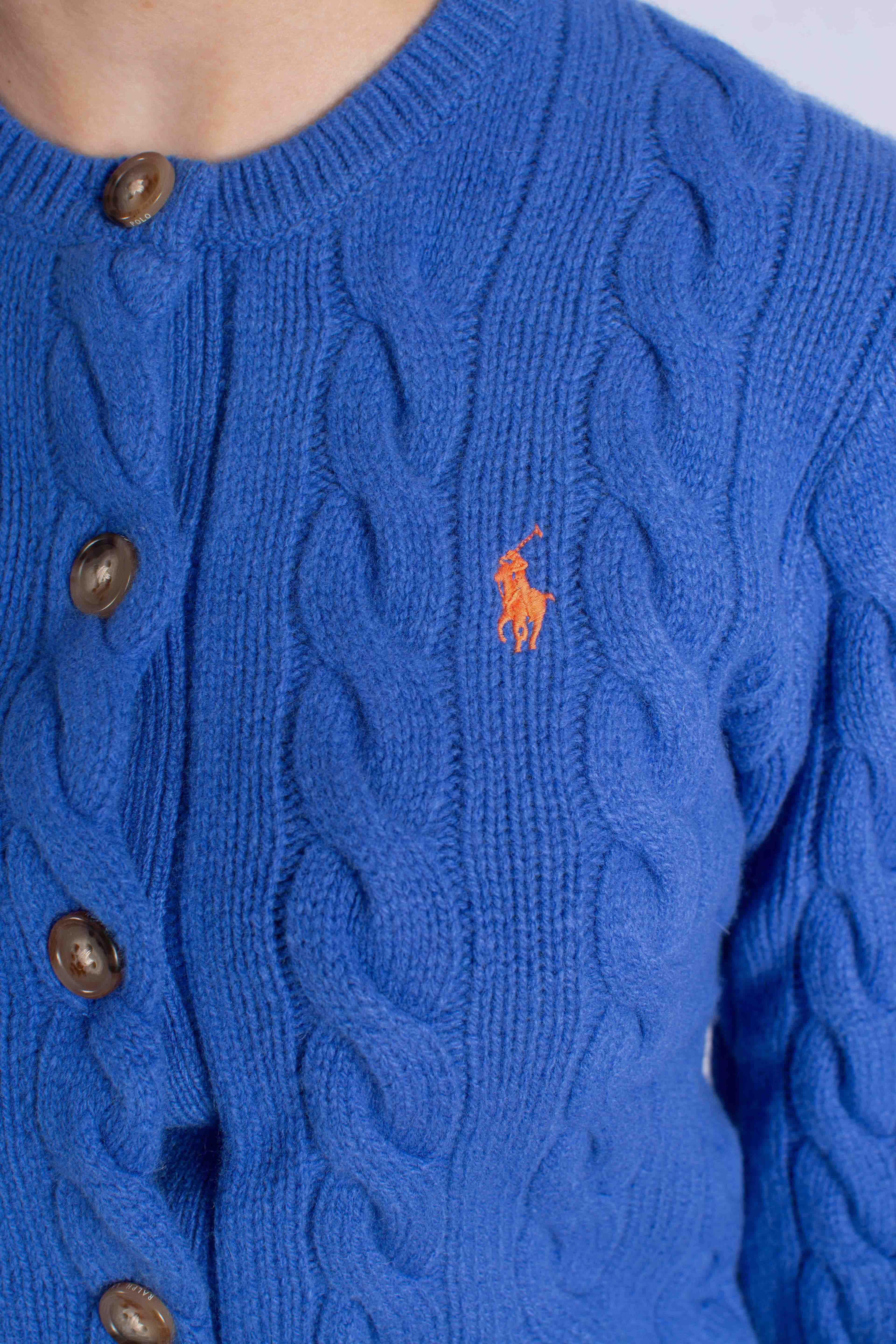 Cardigan a trecce in lana e cashmere blue 211972104012 POLO RALPH LAUREN