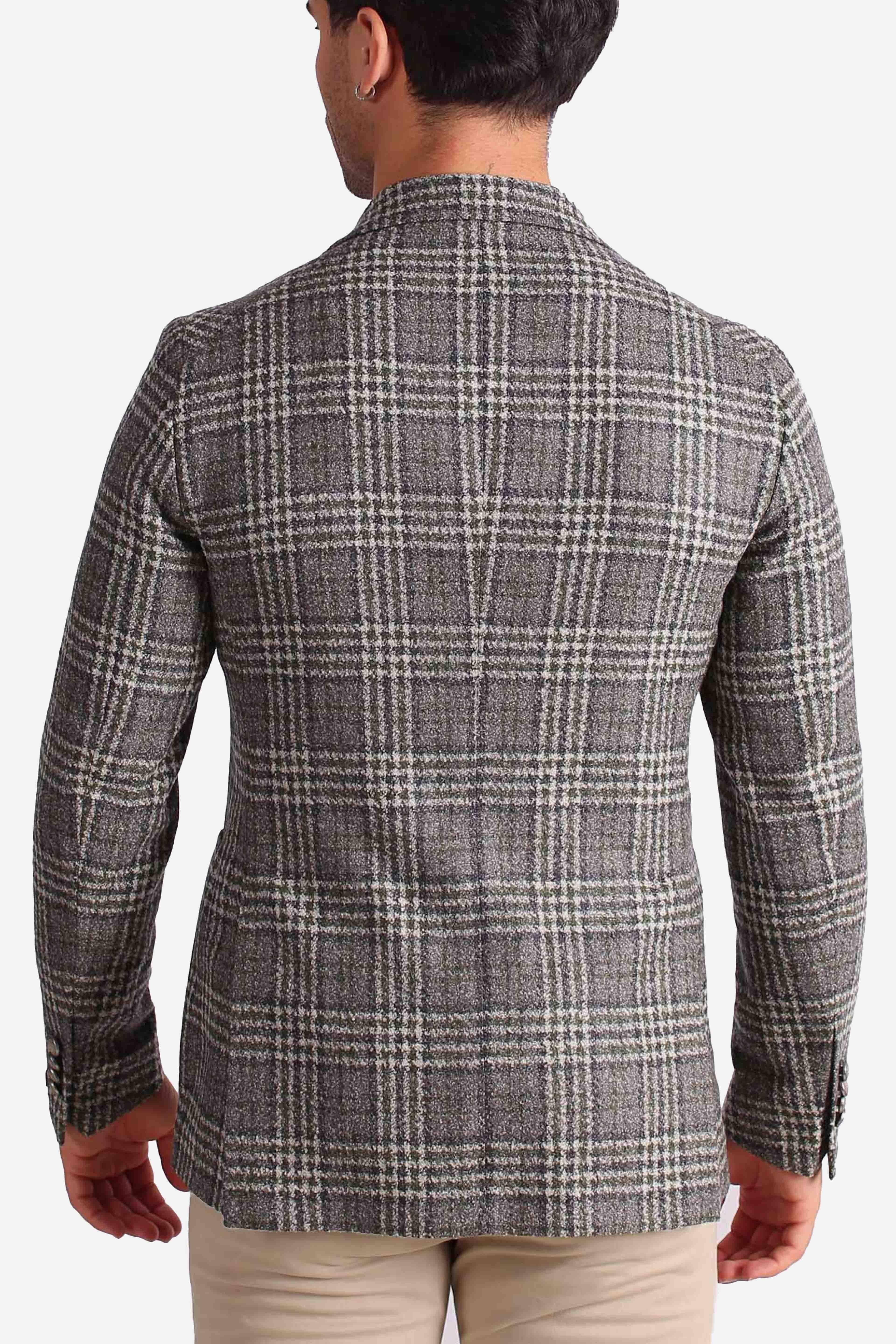 Giacca monopetto Principe di Galles in Lana grigio silver 1SMC22K440022QV3304 TAGLIATORE