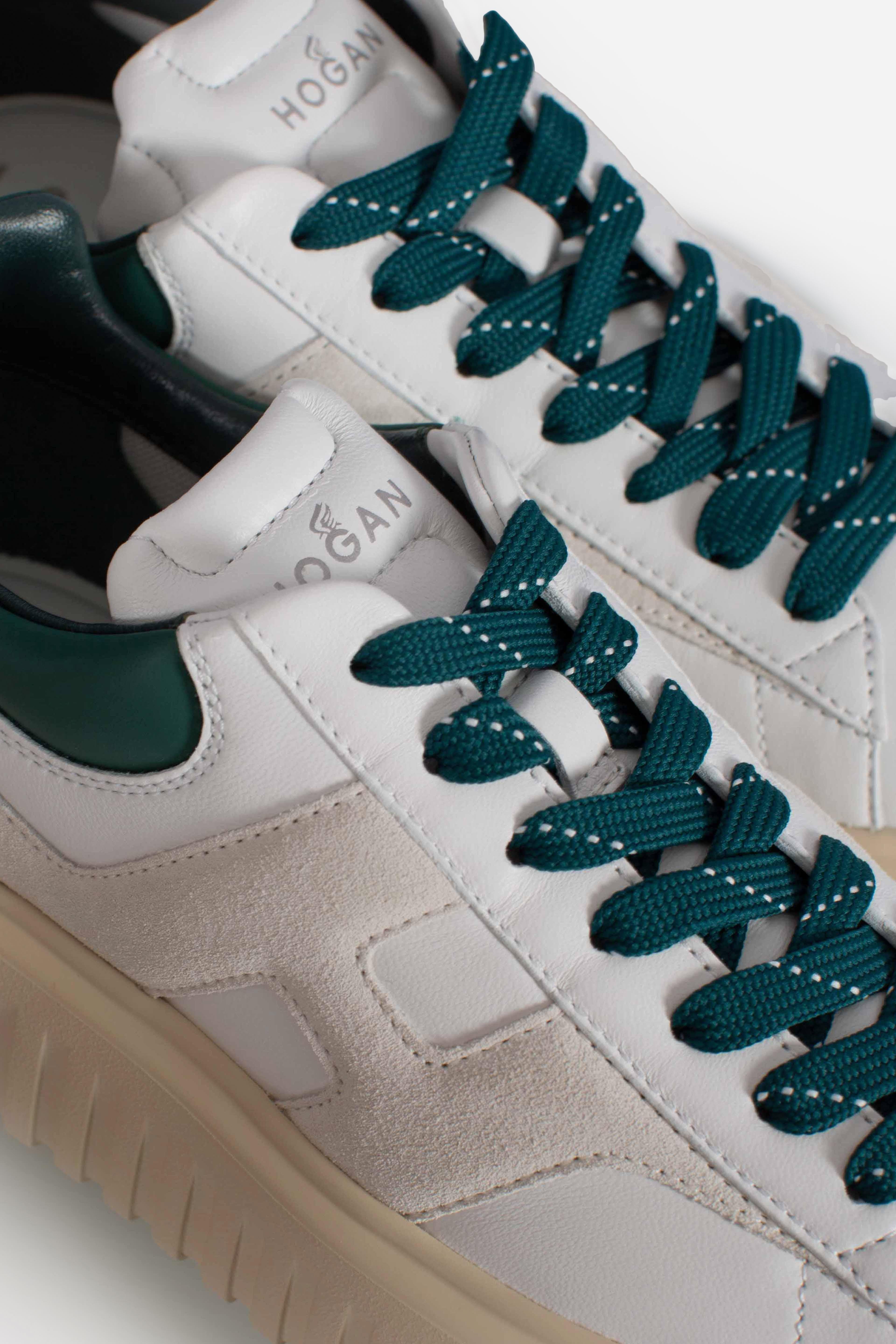 Sneakers H-Stripes bianco verde HXM6450FE91UIT0BAW HOGAN