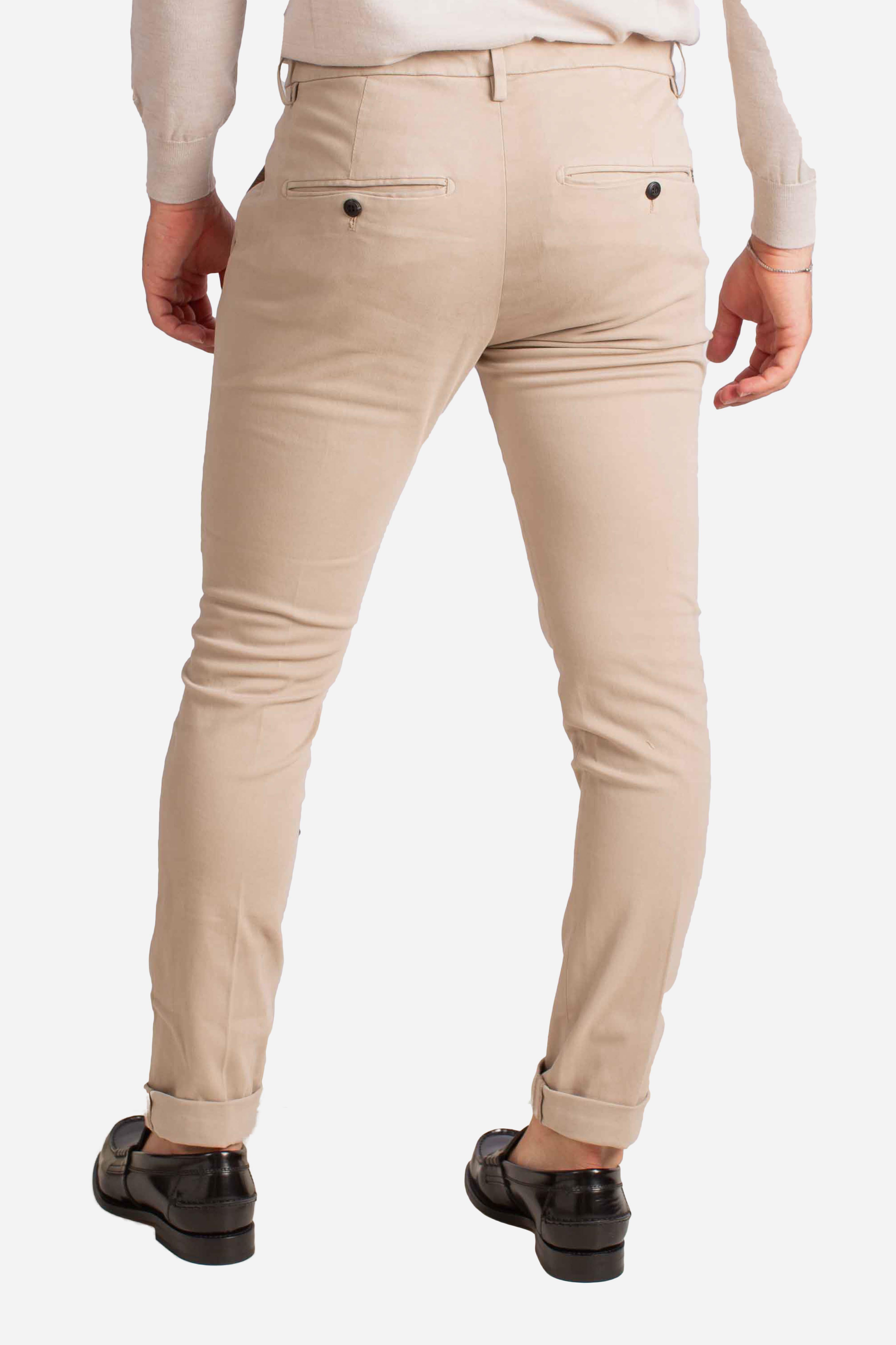 Pantaloni Slim Fit in Cotone Stretch Sabbia UP235RSE032U020 DONDUP