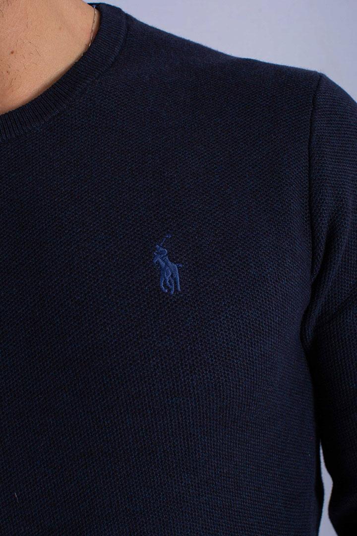 Maglia a girocollo effetto texture navy 710918163001 POLO RALPH LAUREN