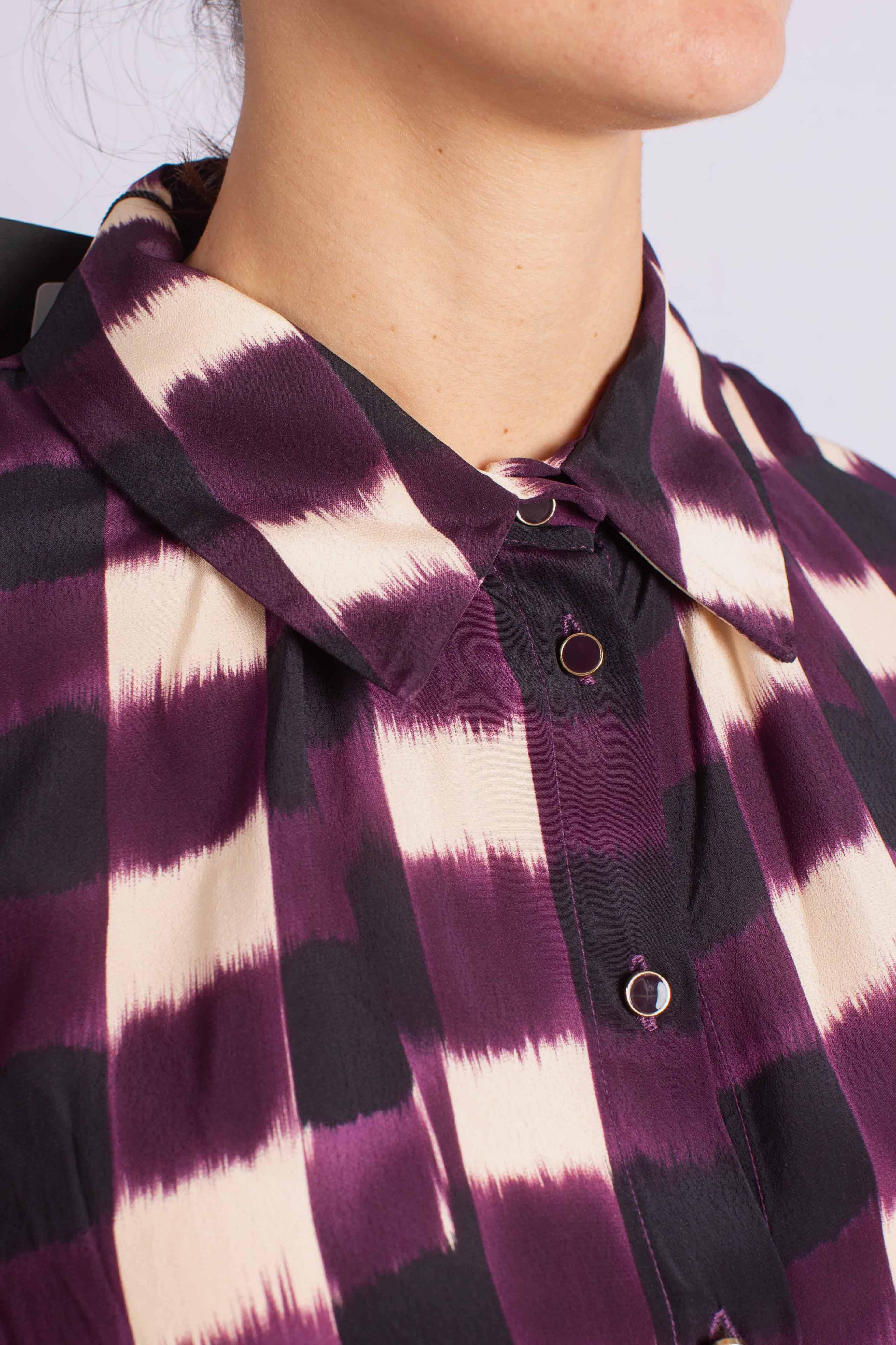 Camicia fantasia geometrica bordeaux CEZ3YBZA1490 DIXIE