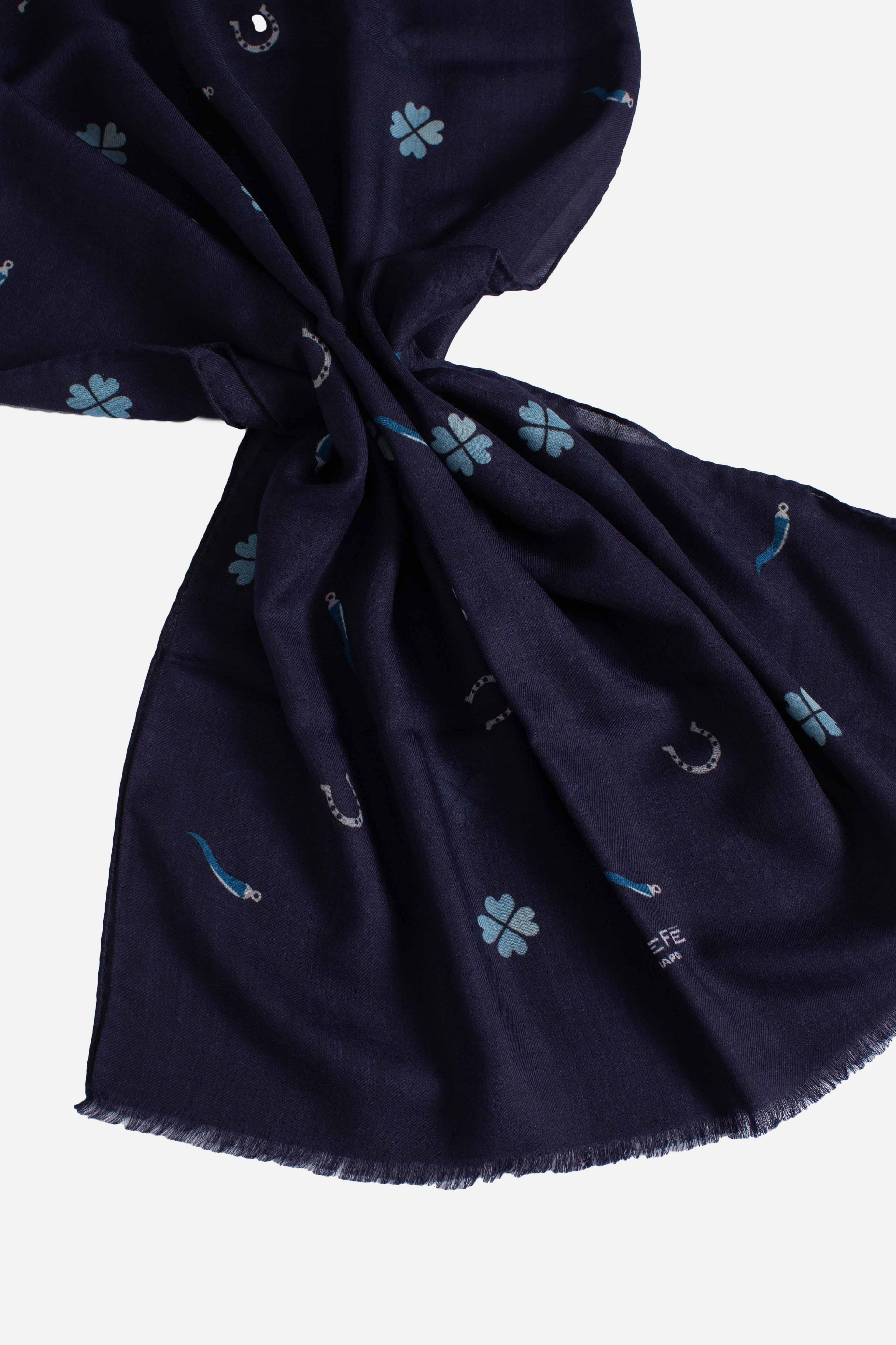 Sciarpa Unisex con stampa scaramantia blu SCDNSCARAMANTIA1 FEFE'