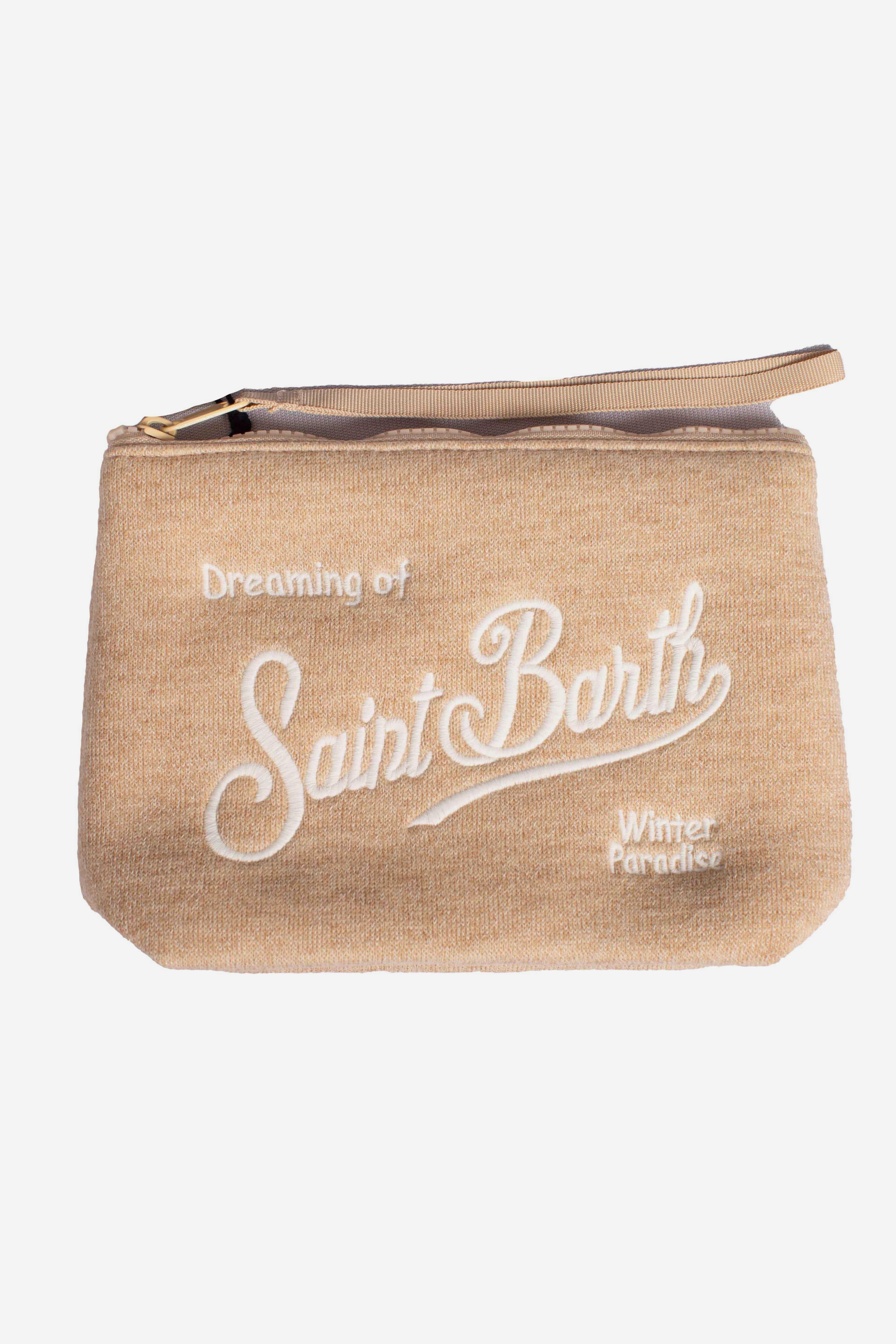 Pochette Aline in tessuto Dreaming of Saint Barth beige ALI002200208I MC2 SAINT BARTH