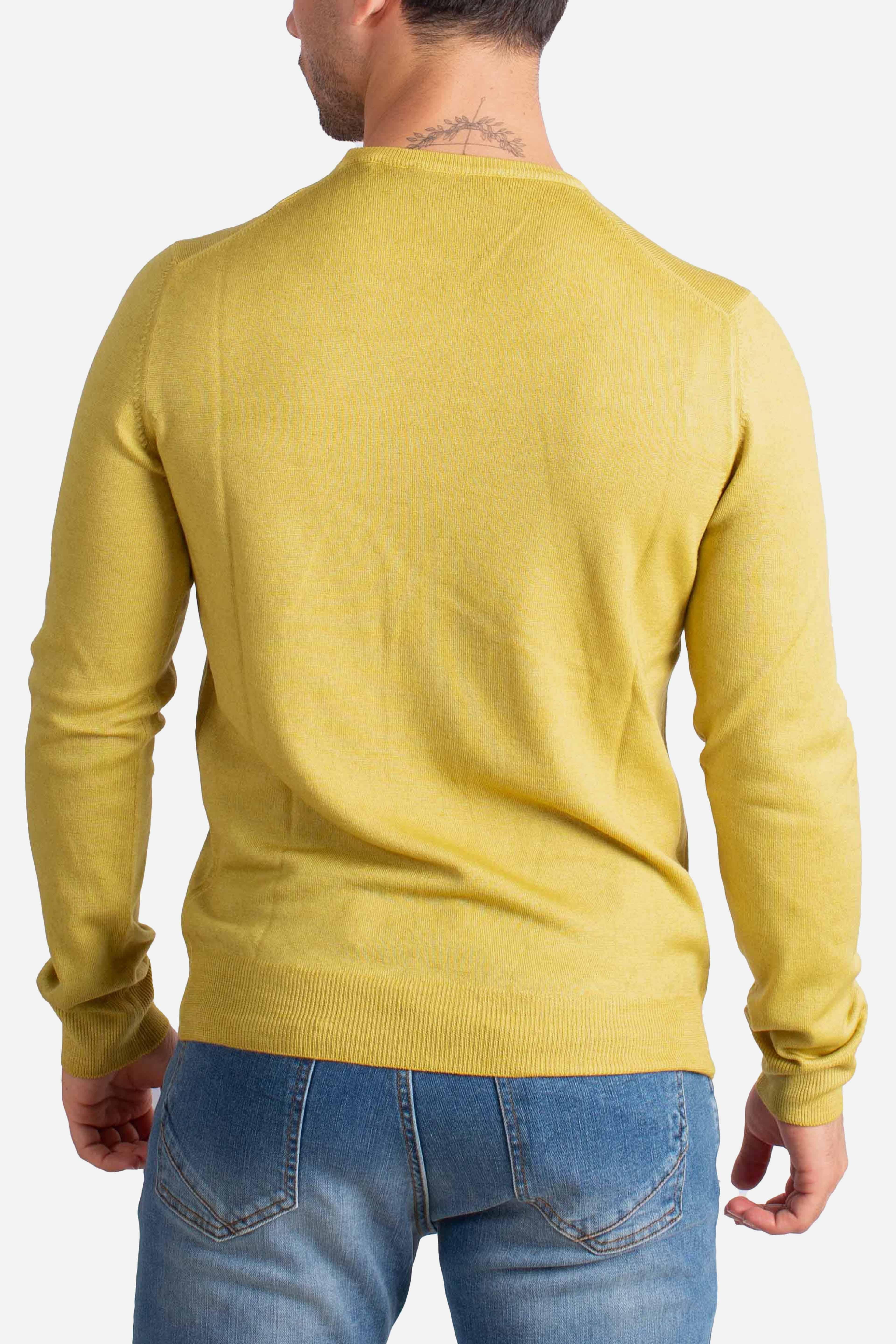 Maglia Girocollo in Lana Merino Extrafine giallo lime 5516722792413 GRAN SASSO