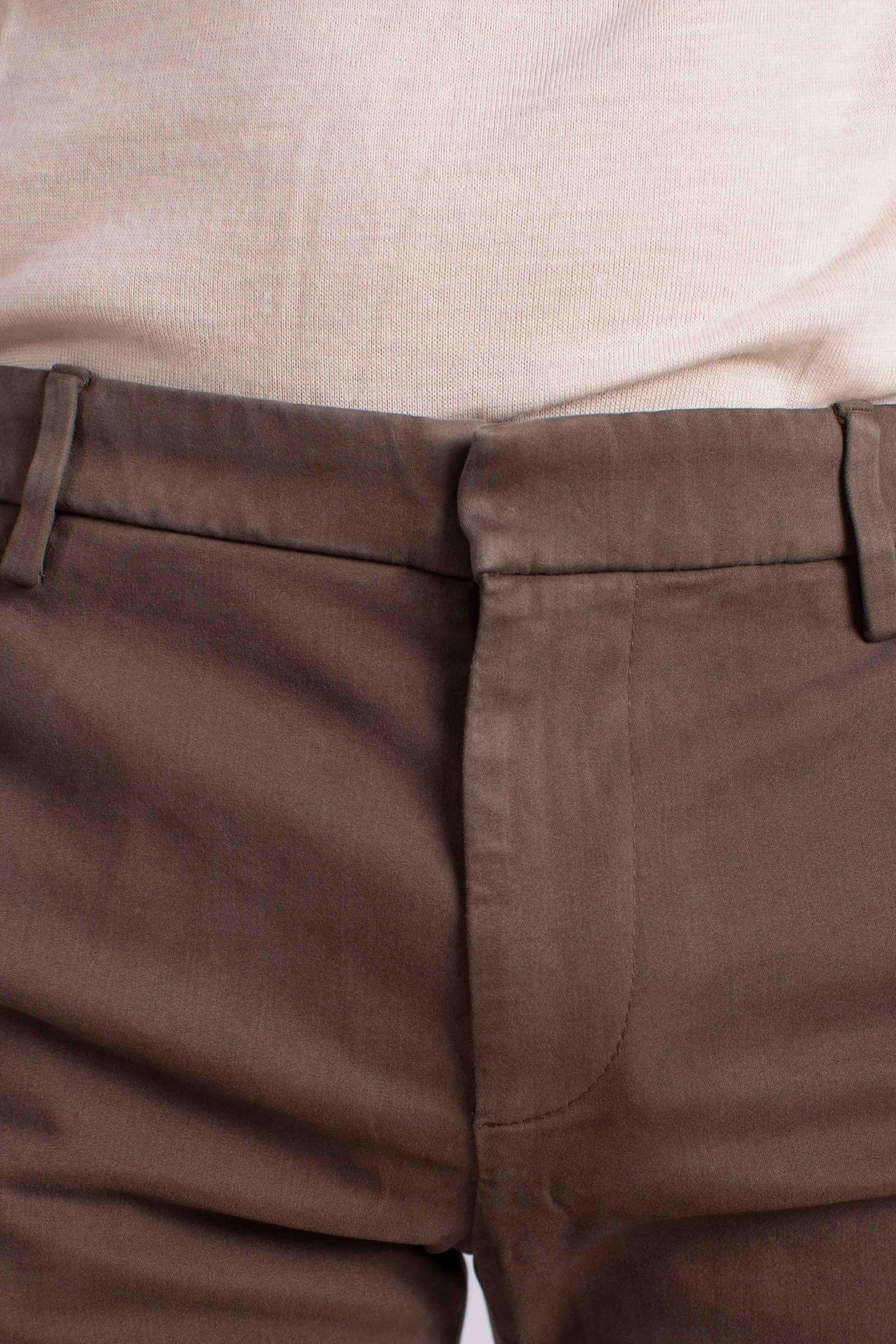 Pantaloni Slim Fit in Cotone Stretch moro UP235RSE032U671 DONDUP