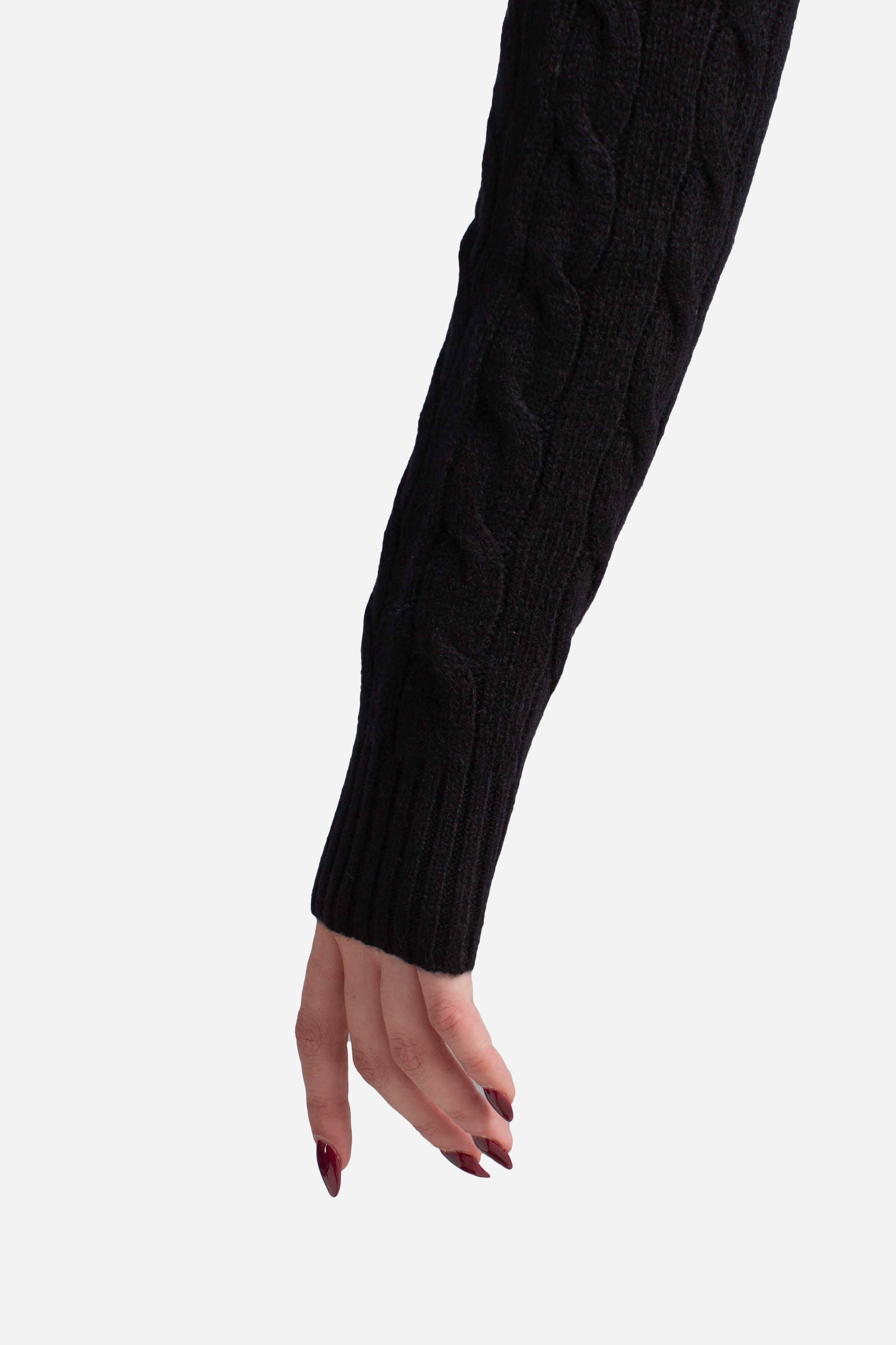 Girocollo in lana e cashmere a trecce black 211971865005 POLO RALPH LAUREN