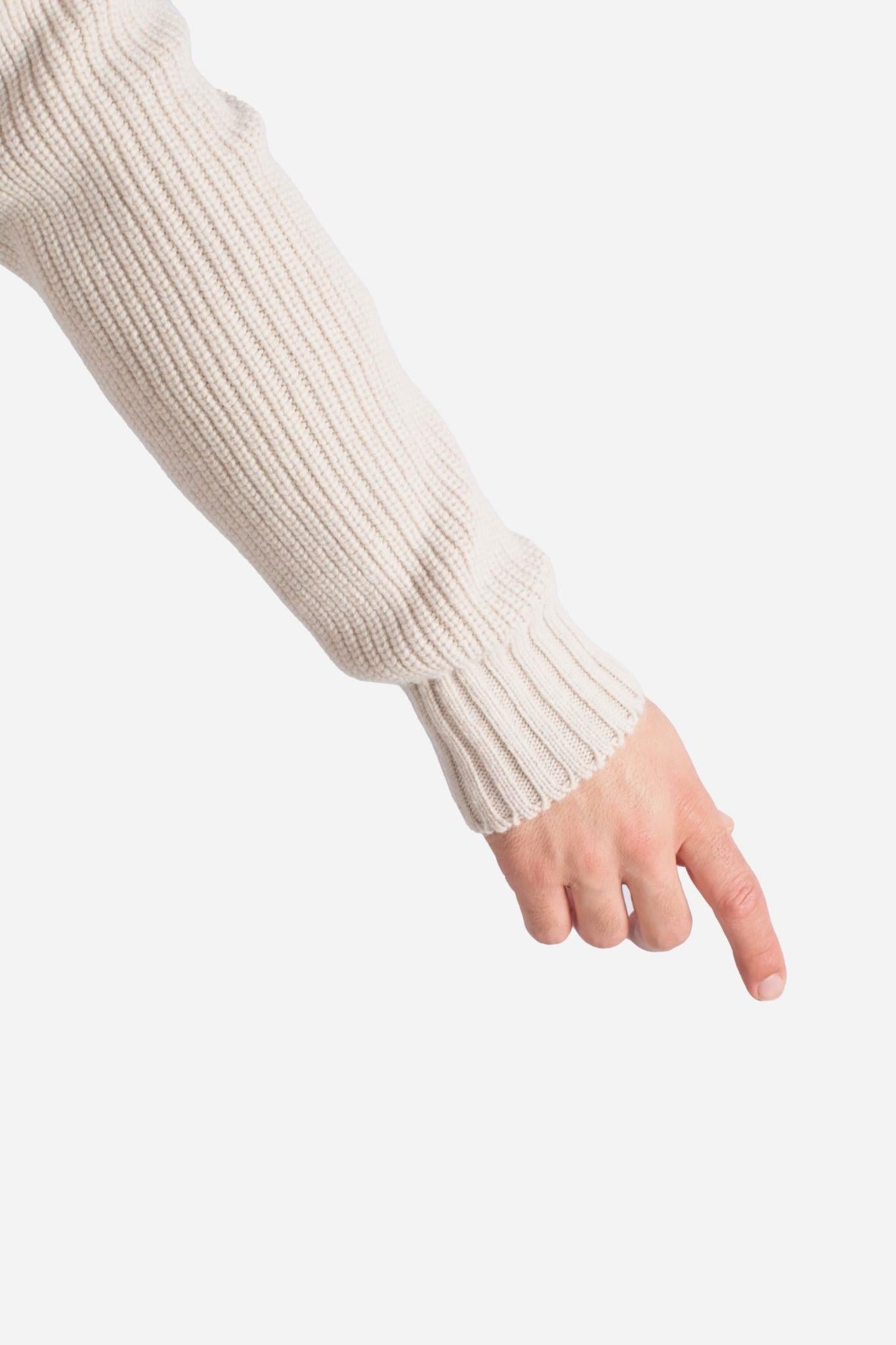 Cardigan in Lana Vergine con Dettagli in Teddy ivory 1311225015054 GRAN SASSO