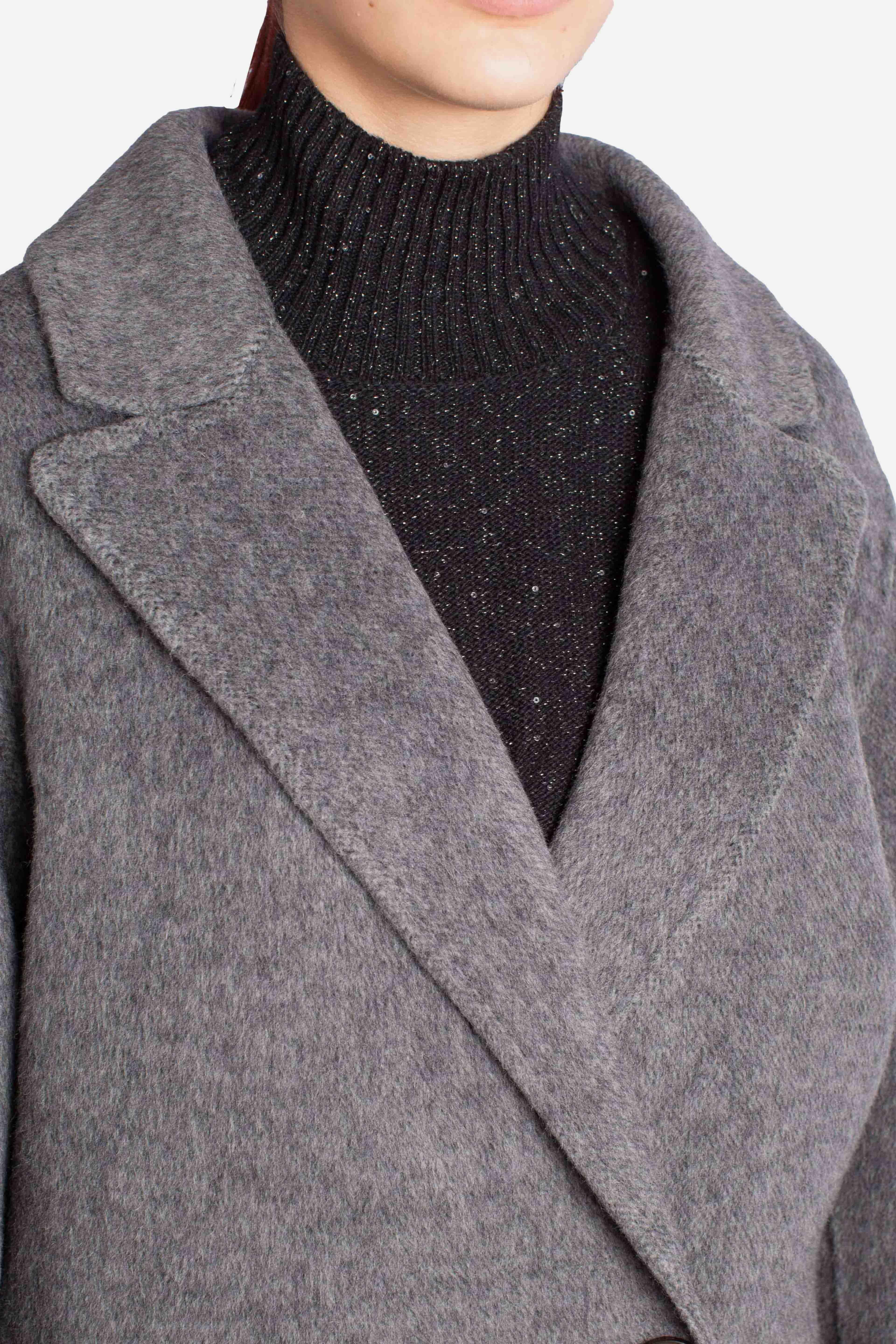 Cappotto lungo in lana grigio K330Y008A1930 DIXIE