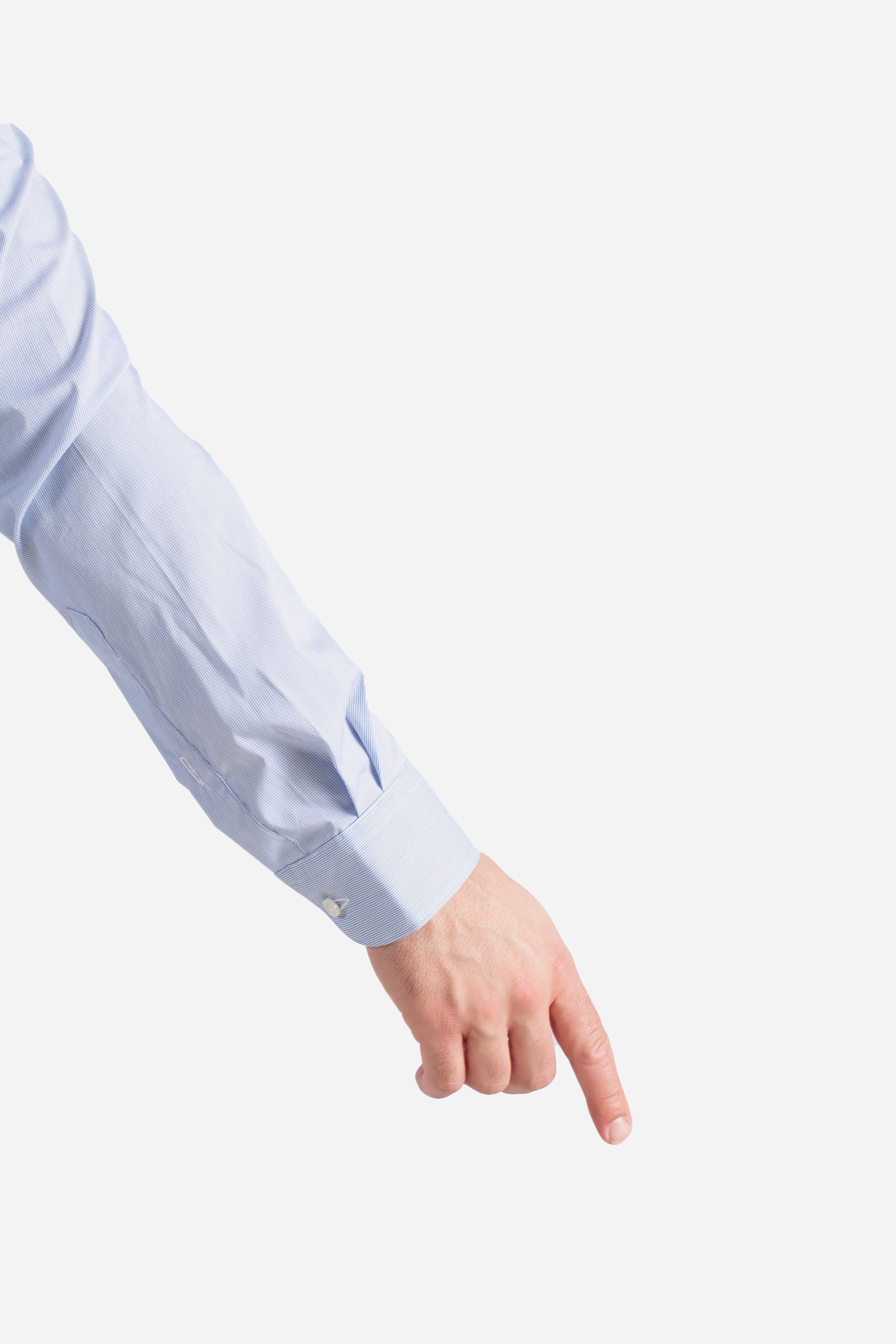 Camicia Uomo blu Stretch Microfantasia botton down NCMA150258SXAFU805 FAY