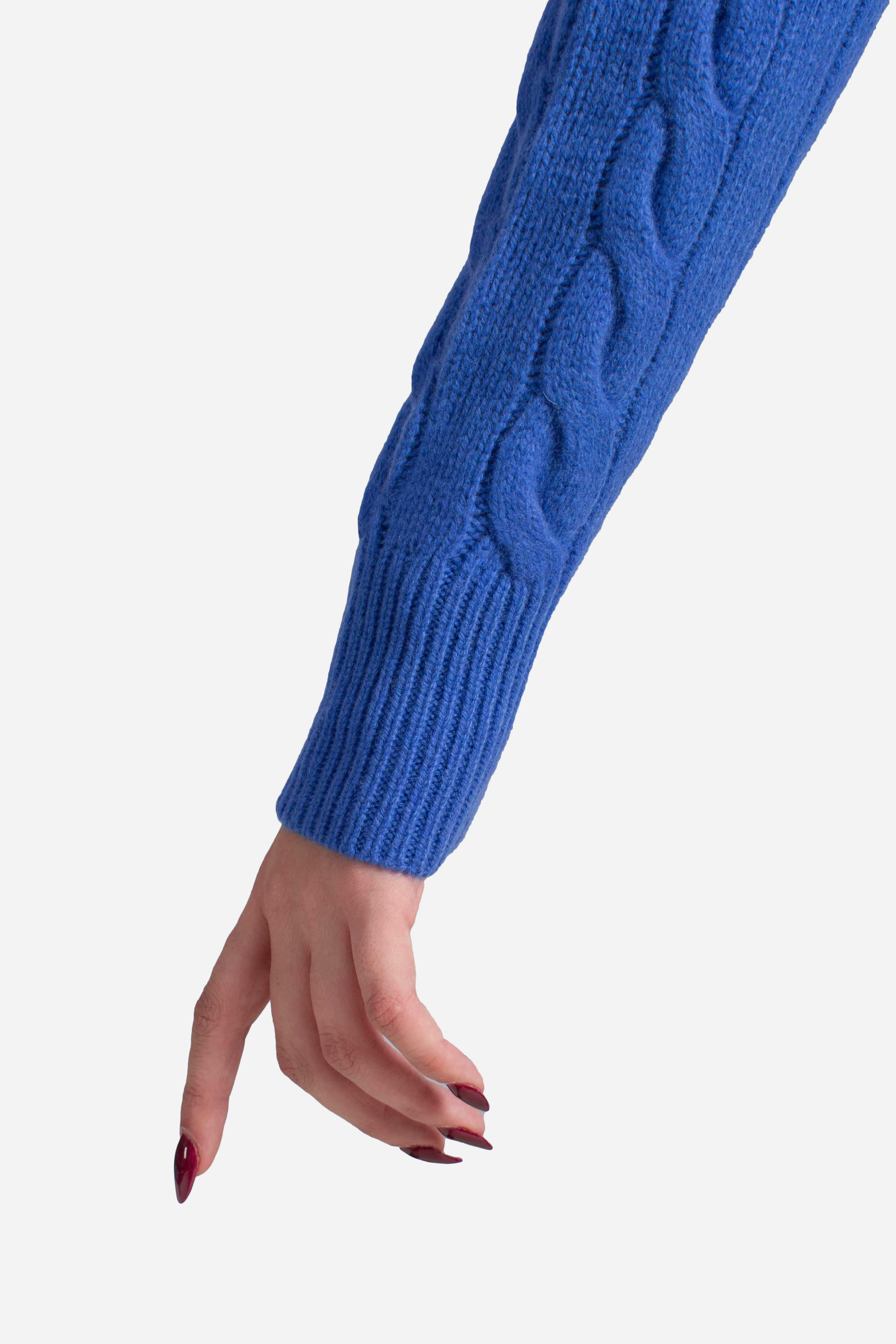 Cardigan a trecce in lana e cashmere blue 211972104012 POLO RALPH LAUREN