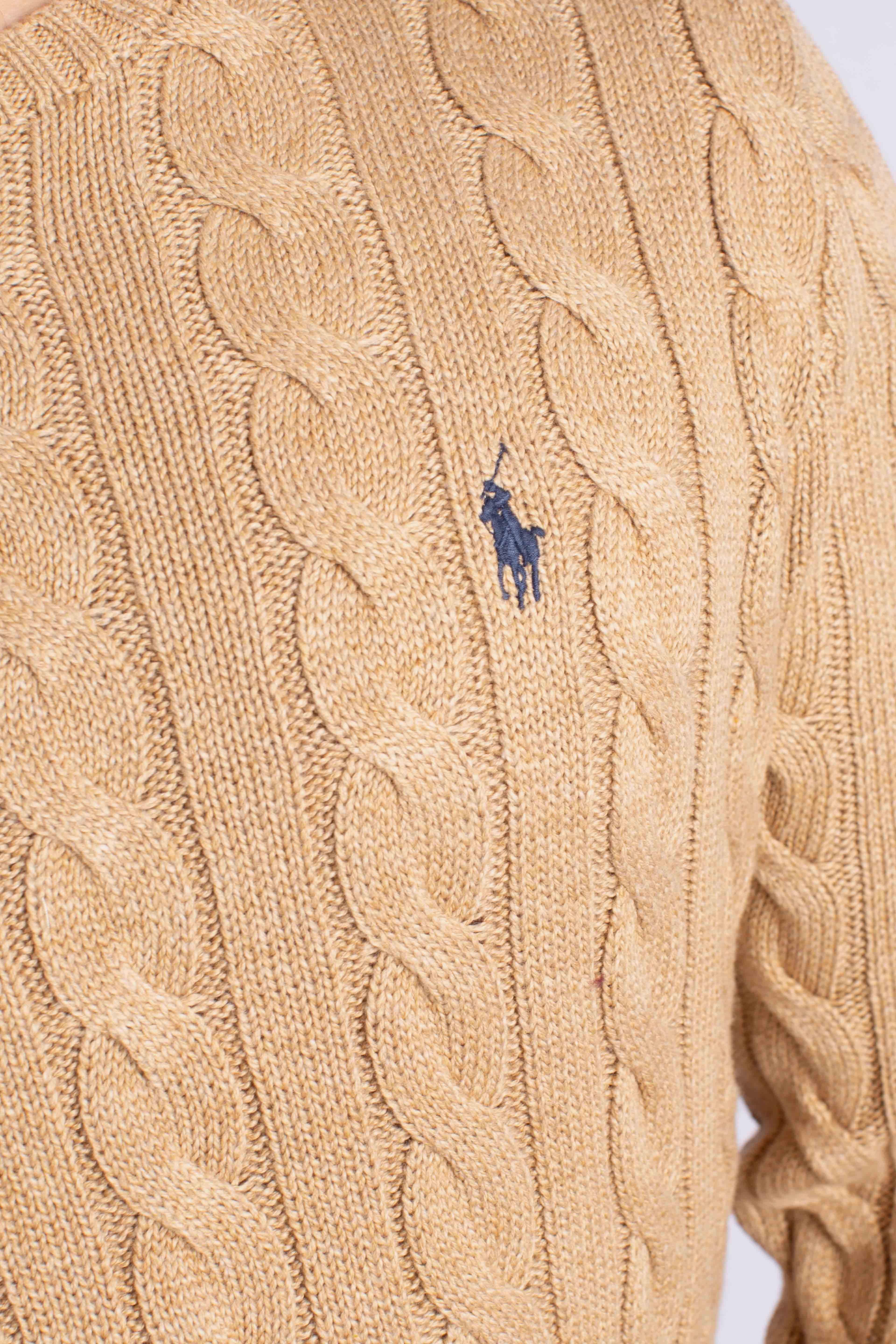 MAGLIONE IN COTONE A TRECCE brown 710775885014 POLO RALPH LAUREN
