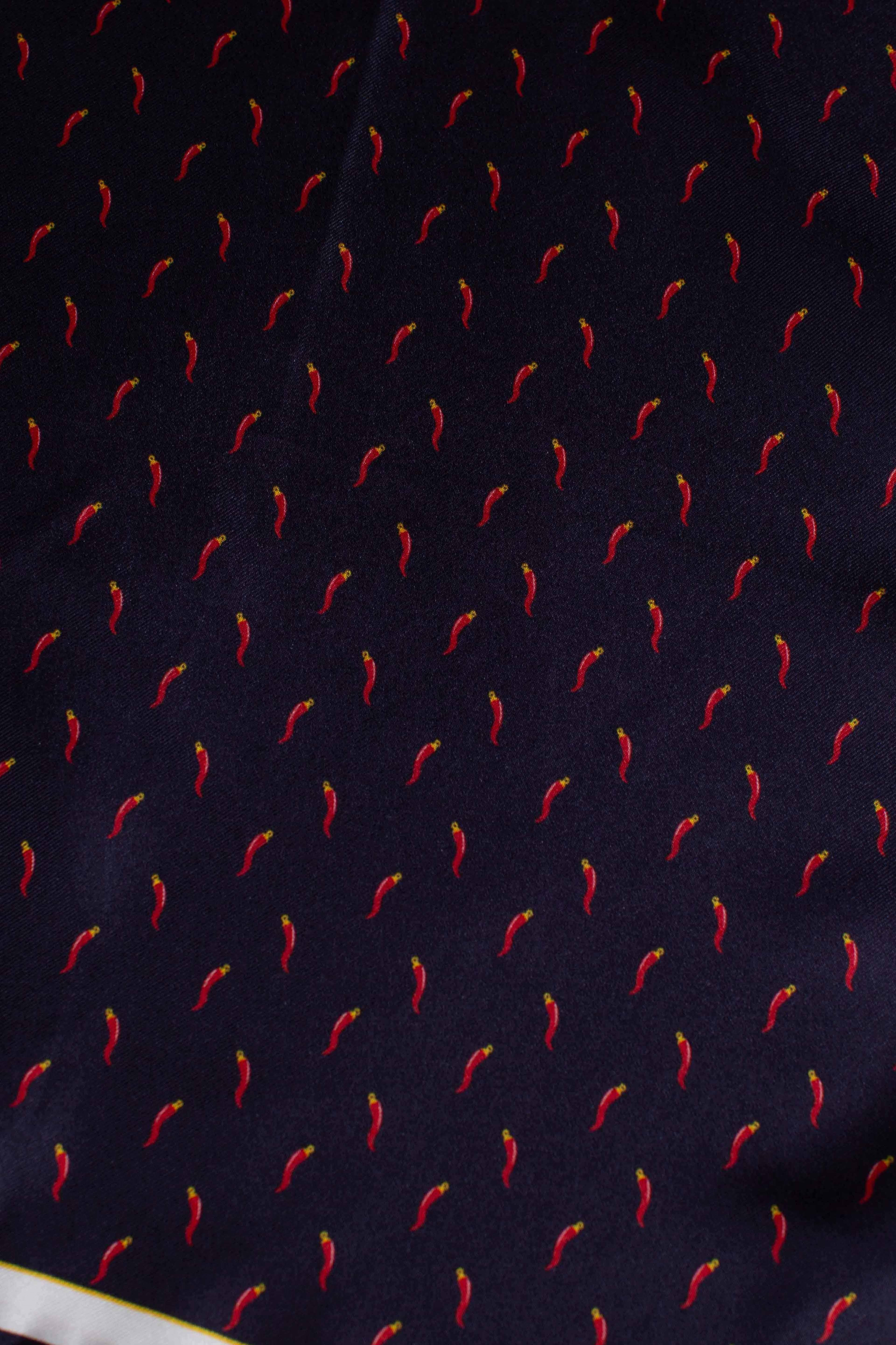 Pochette in seta stampa dandy cornetti blu rosso CORNET1 FEFE'