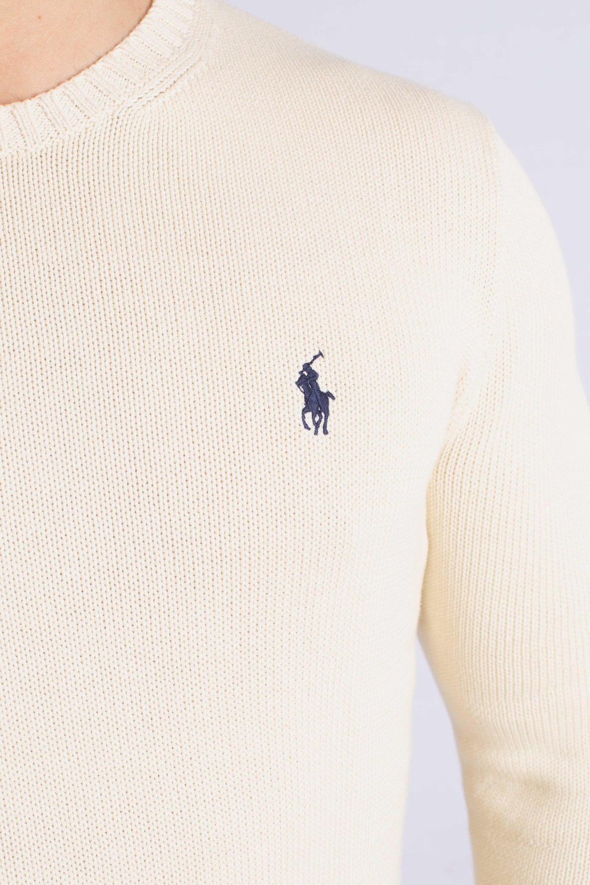 Maglia a girocollo in cotone cream 710810846035 POLO RALPH LAUREN