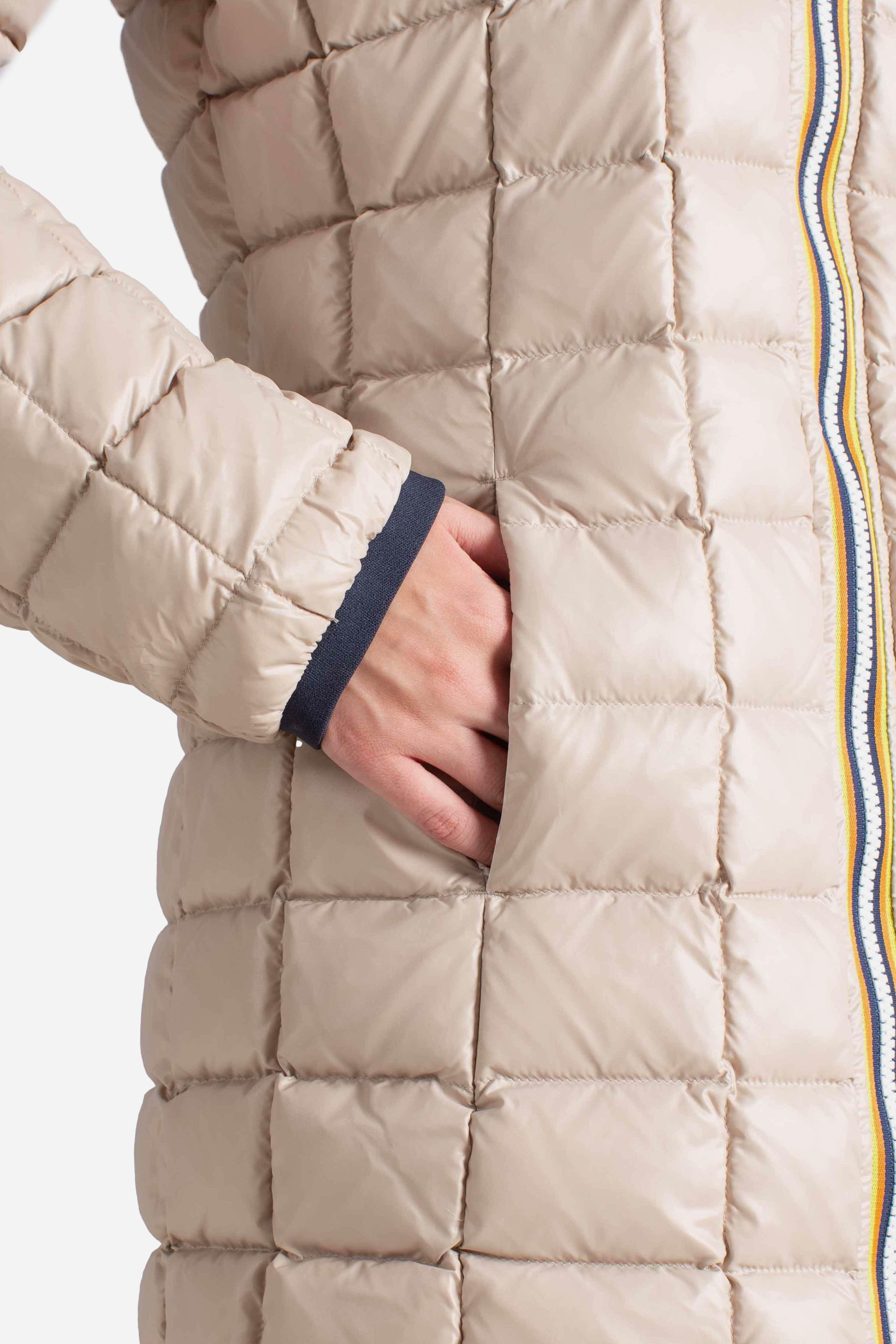 Giacca 3/4 DENISE ST THERMO REVERSIBLE Blue depth - beige cashmere K8134CWBBC K-WAY
