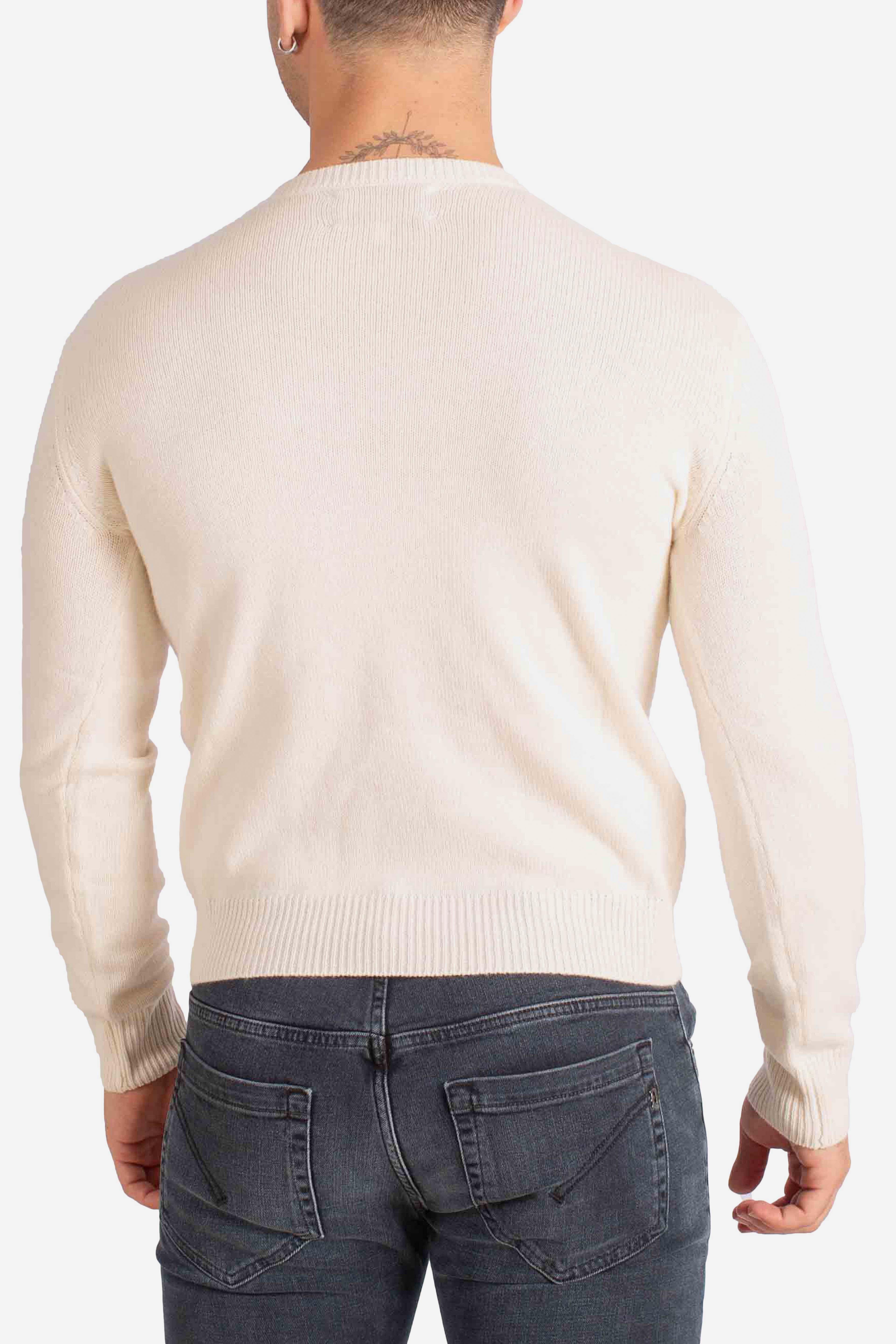 Maglia Uomo Girocollo "Après Ski Lover" in Lana Bianca QUE0010038981I MC2 SAINT BARTH