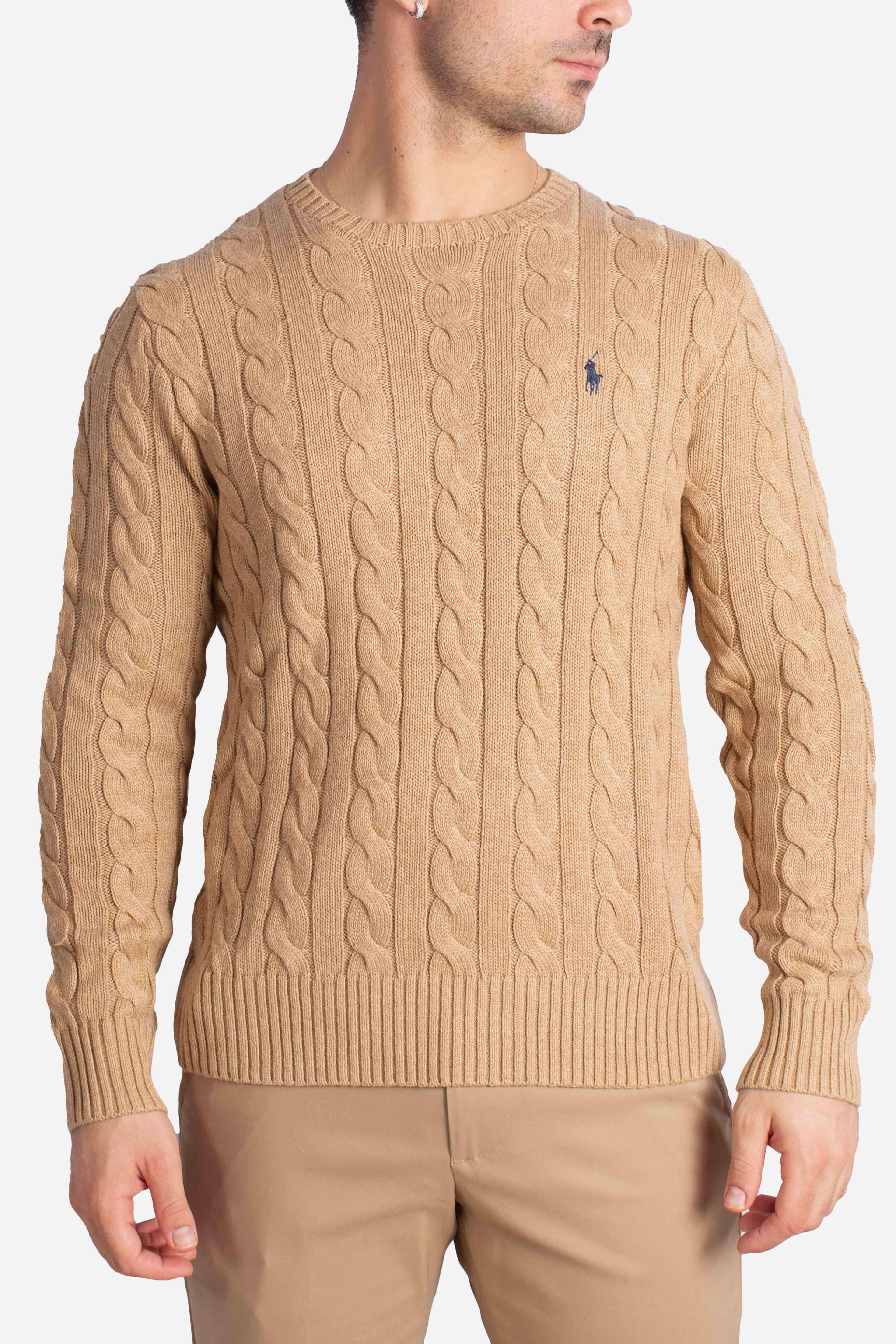 MAGLIONE IN COTONE A TRECCE brown 710775885014 POLO RALPH LAUREN