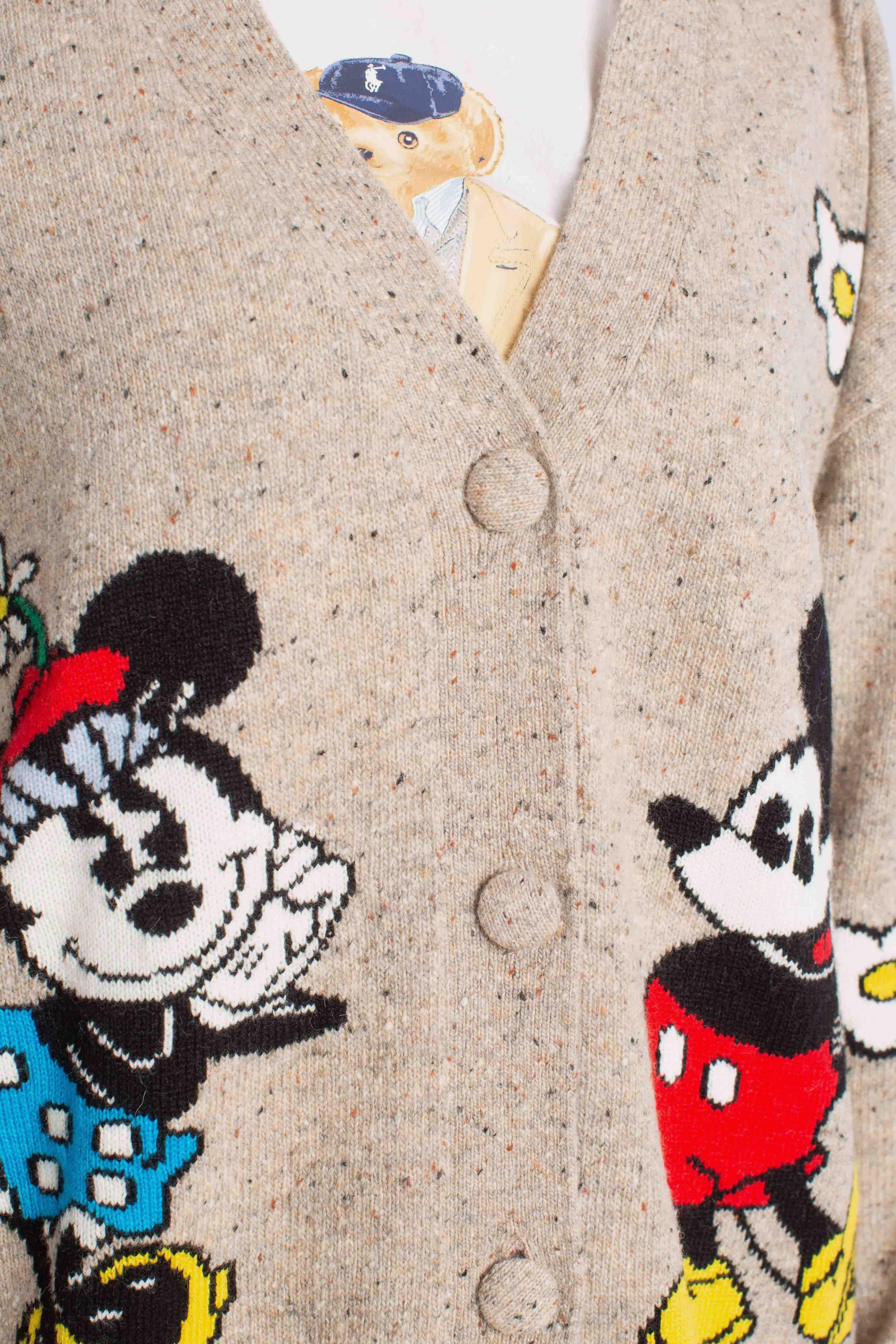 Cardigan Mickey & Minnie Beige Melange SASI002504124I MC2 SAINT BARTH