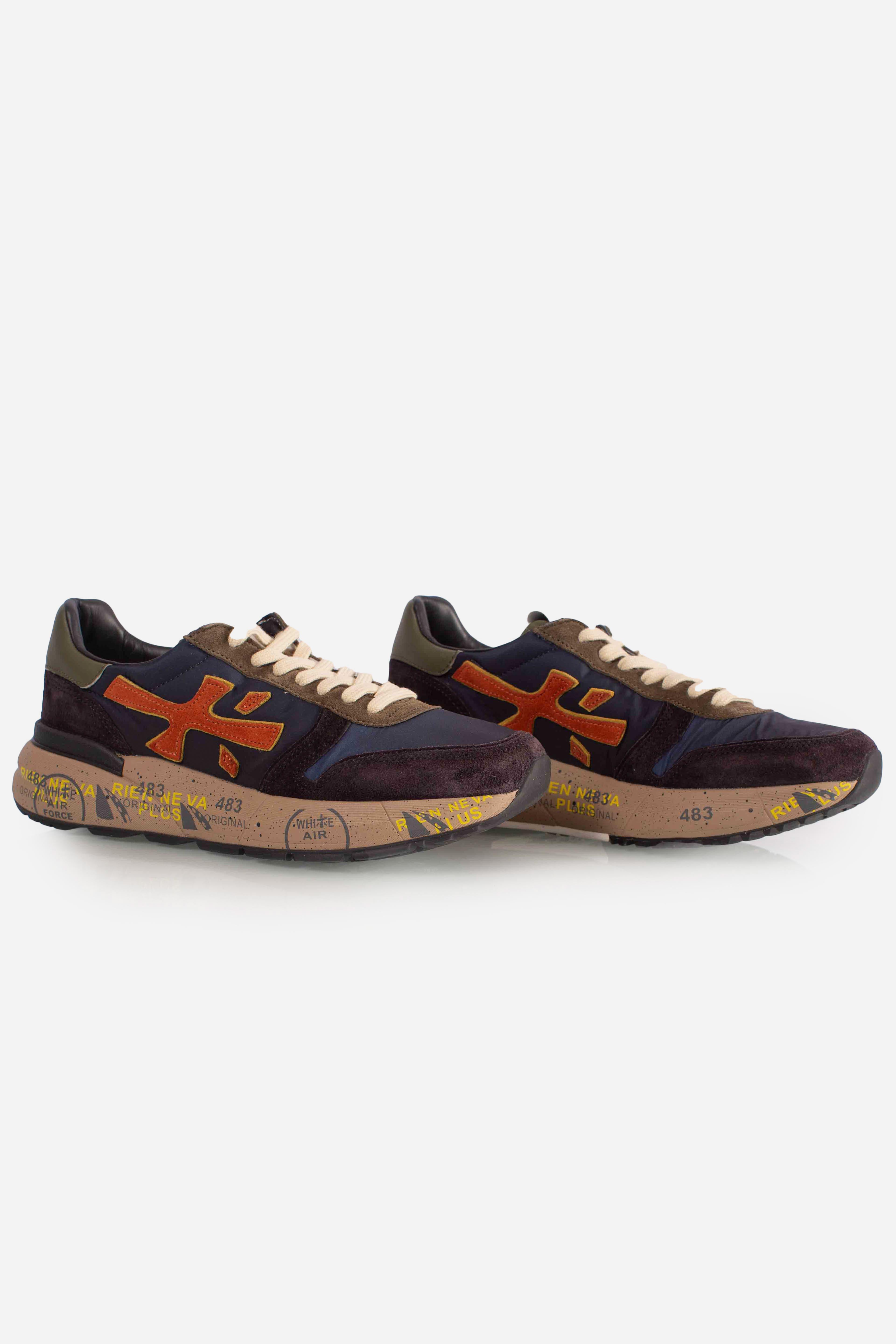 sneakers MICK 7721 DARK BLUE - DARK BROWN MICK7721 PREMIATA