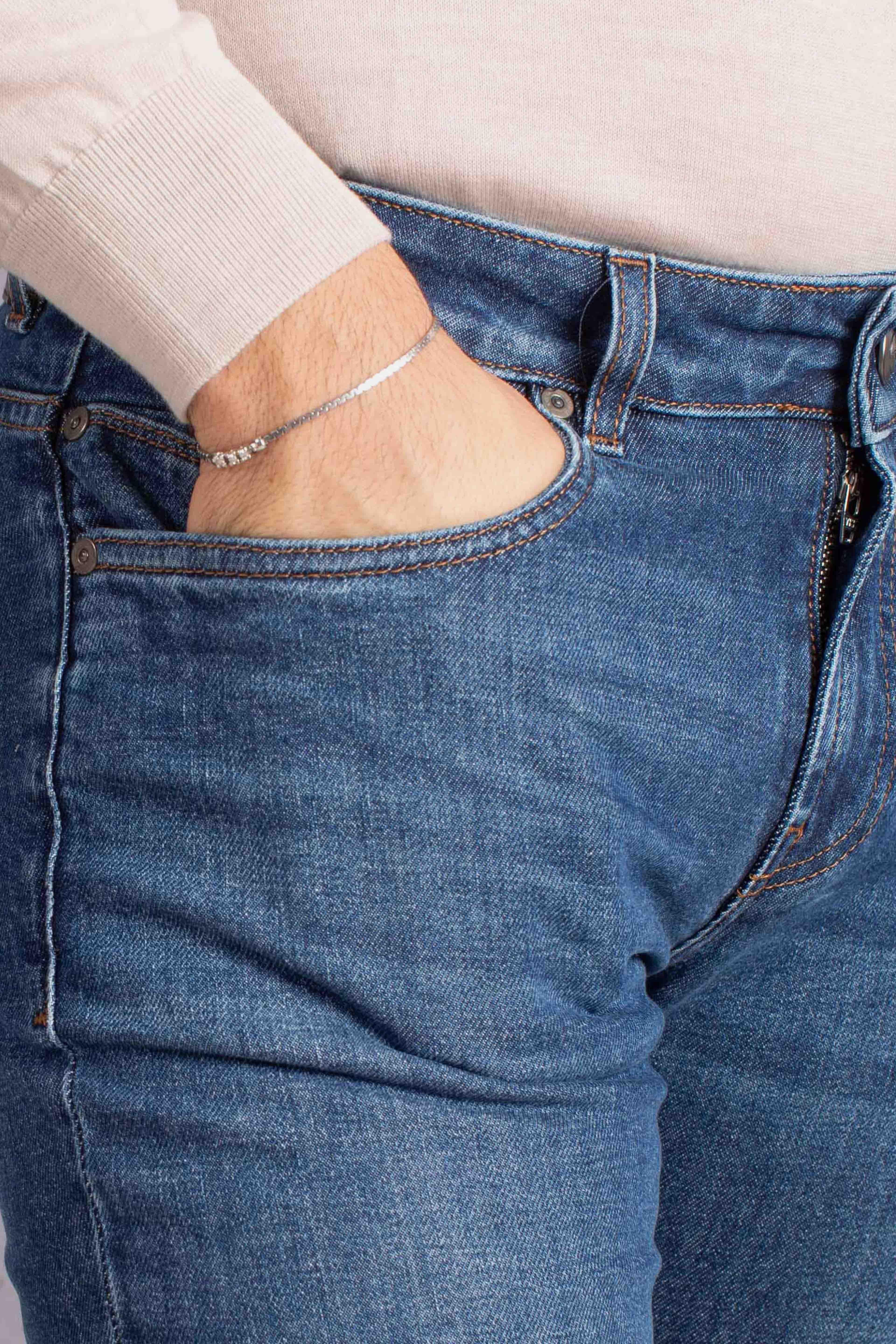 Jeans 5 Tasche in Denim Stretch blu NTM8251196LUORU607 FAY