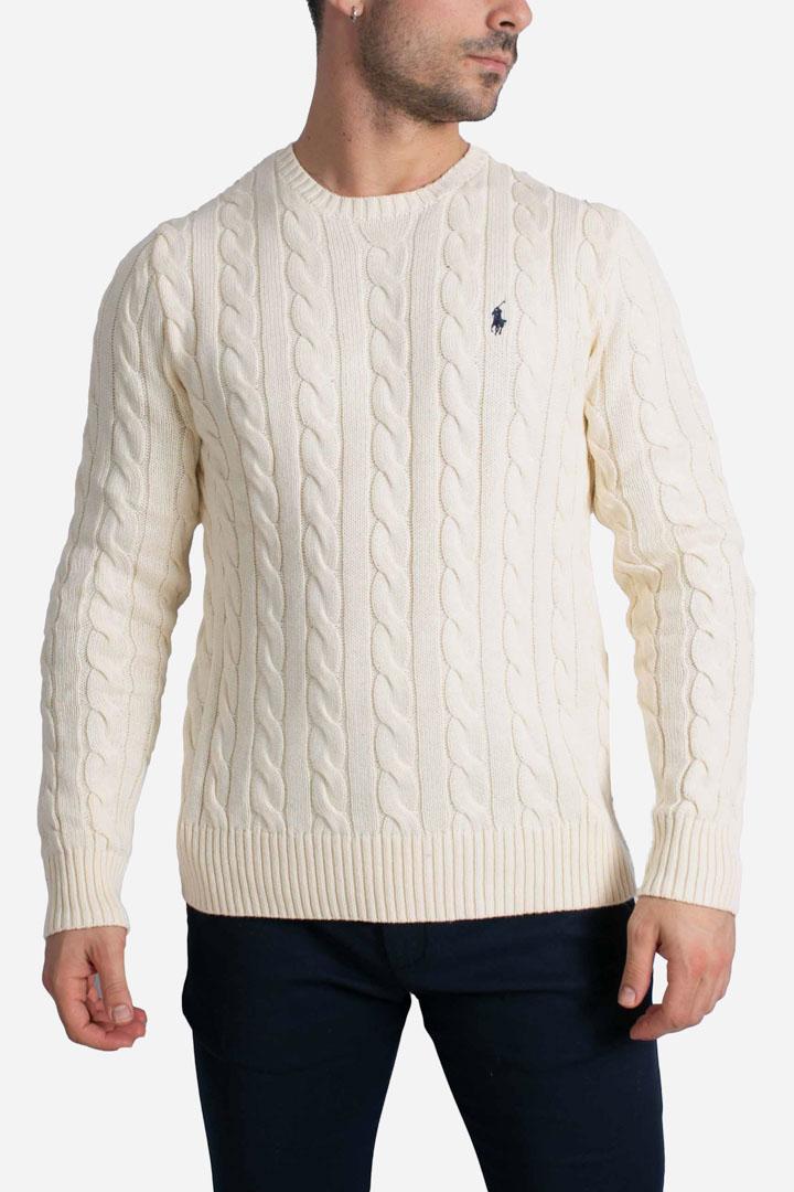 MAGLIONE IN COTONE A TRECCE cream 710775885024 POLO RALPH LAUREN