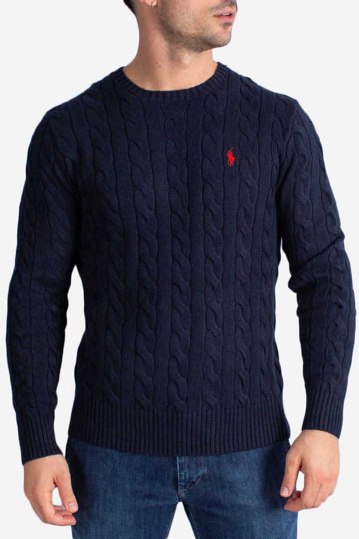 MAGLIONE IN COTONE A TRECCE blue 710775885001 POLO RALPH LAUREN