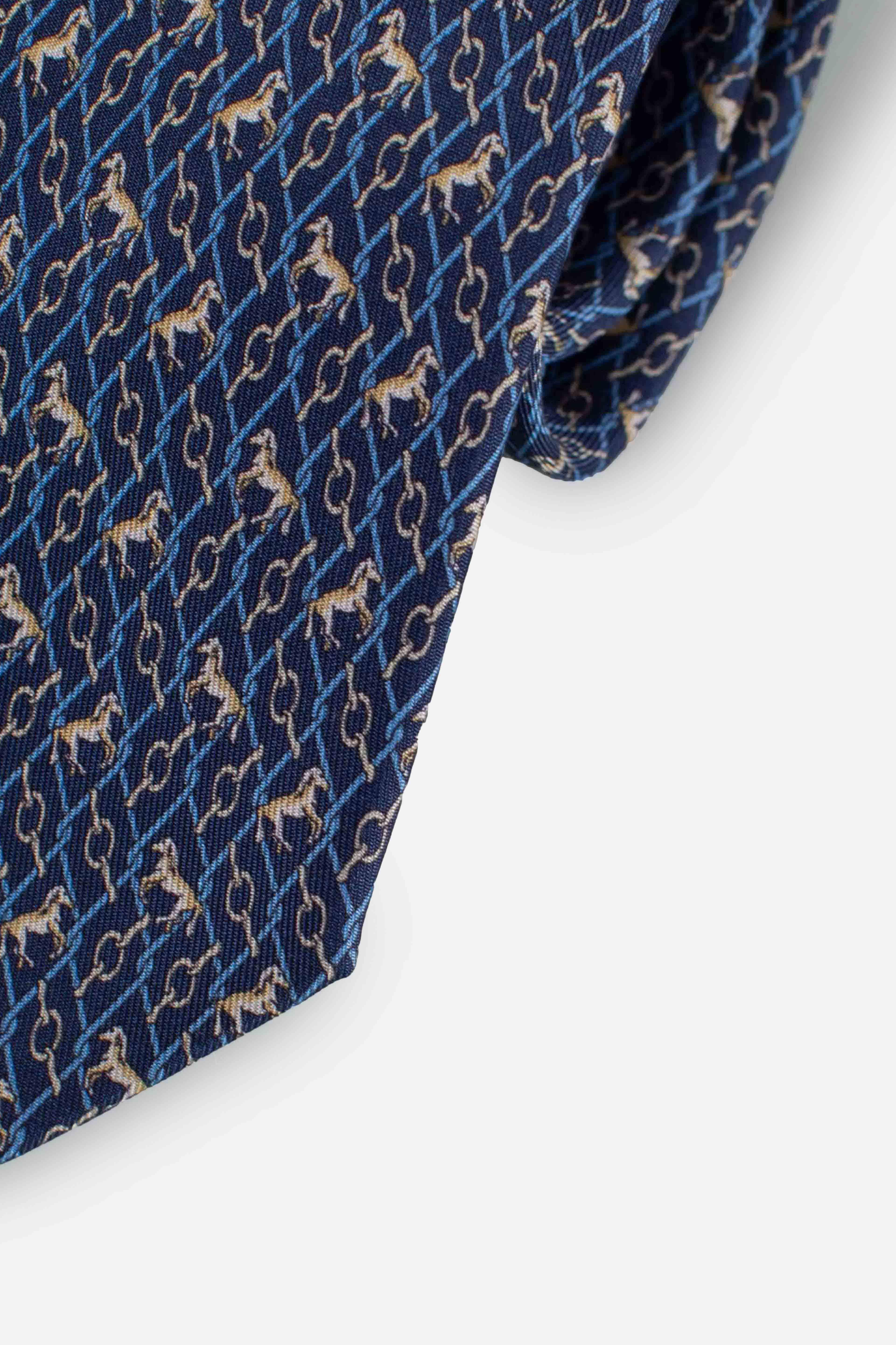 Cravatta in seta CAVALLI BLU BEIGE CRSC283981 FEFE'