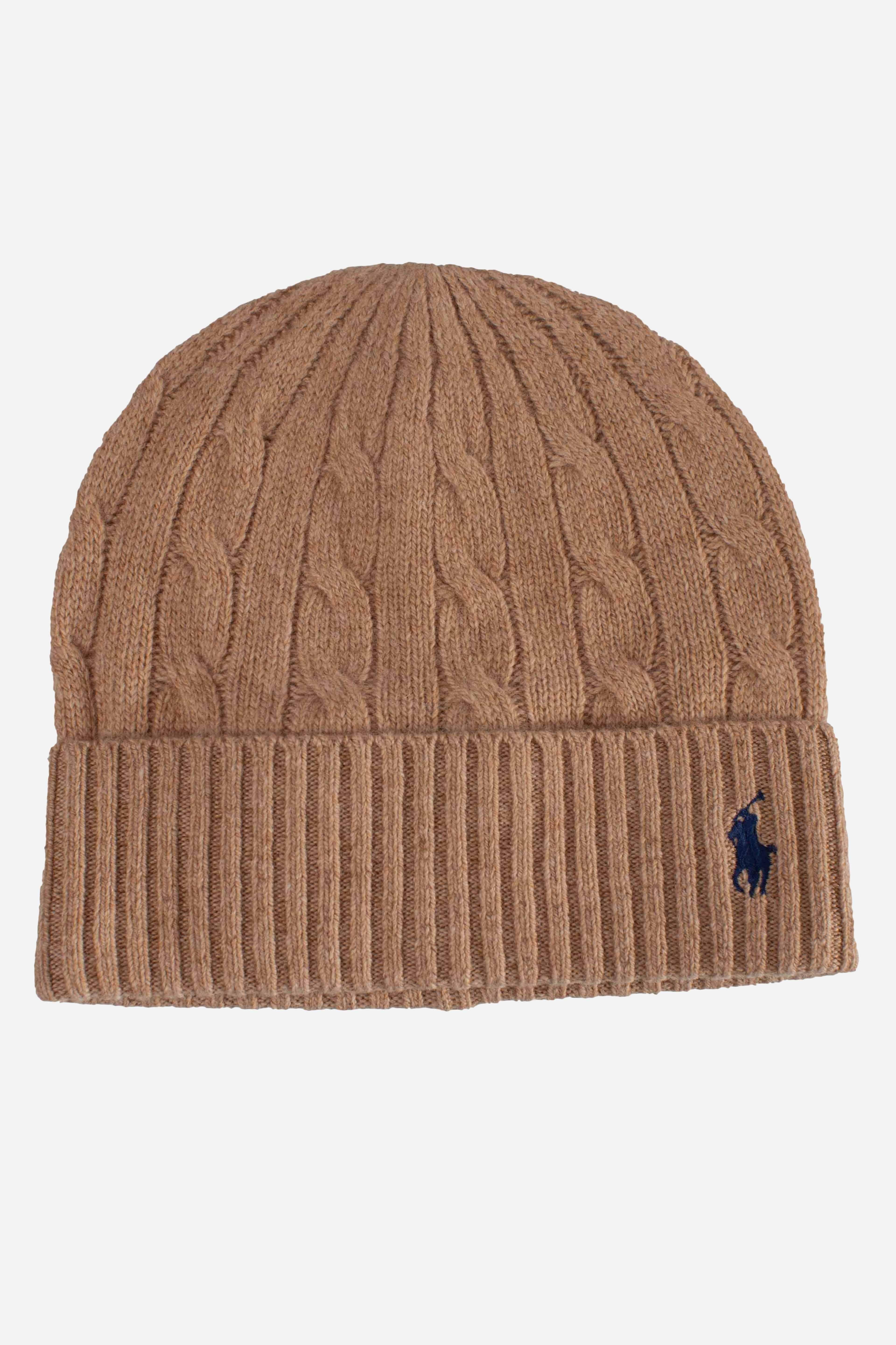 Berretto in lana e cashmere a trecce camel 455981442004 POLO RALPH LAUREN