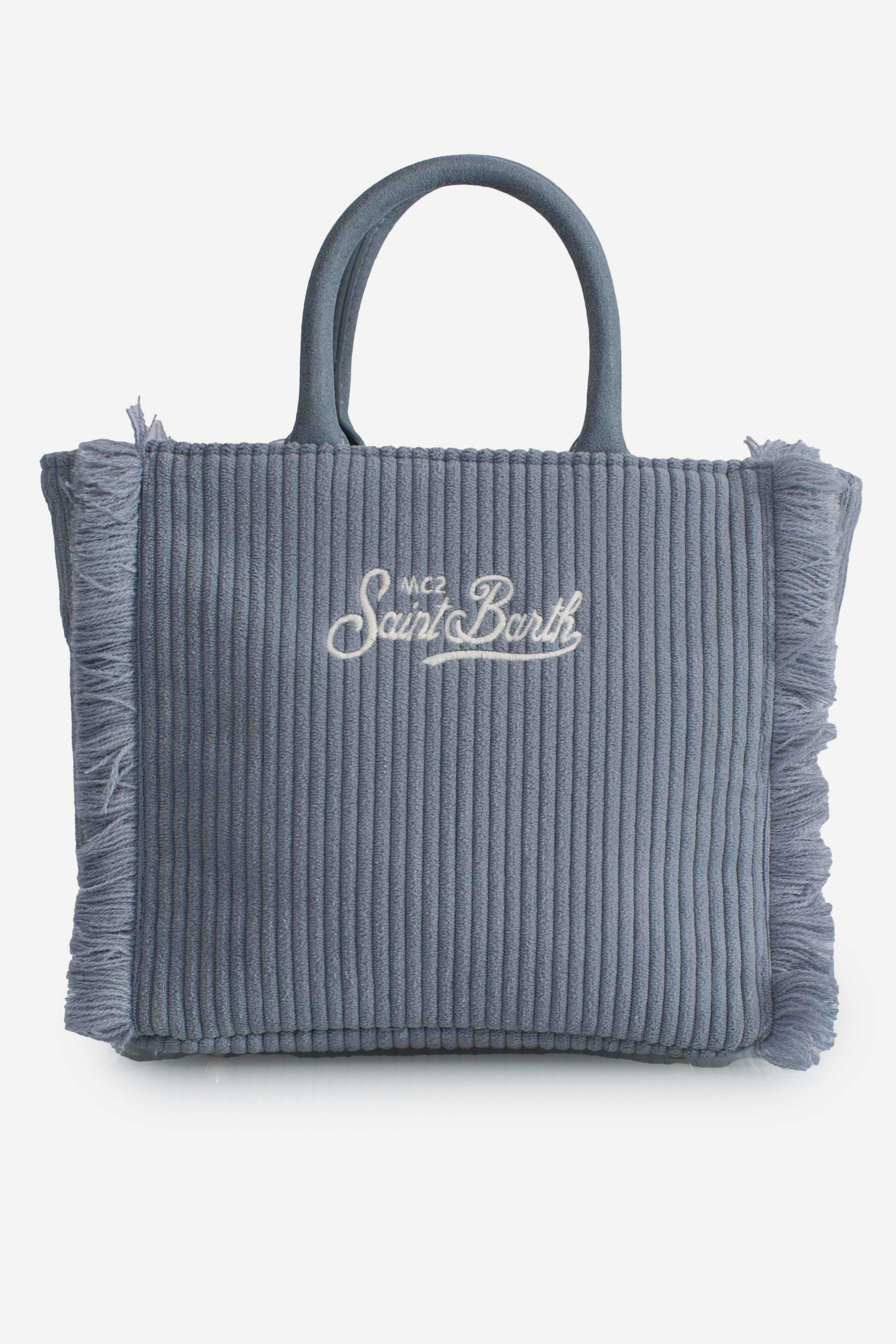 Borsa Donna "Dreaming of Saint Barth Winter Paradise" in Velluto a Coste Blu VAMI02500299I MC2 SAINT BARTH