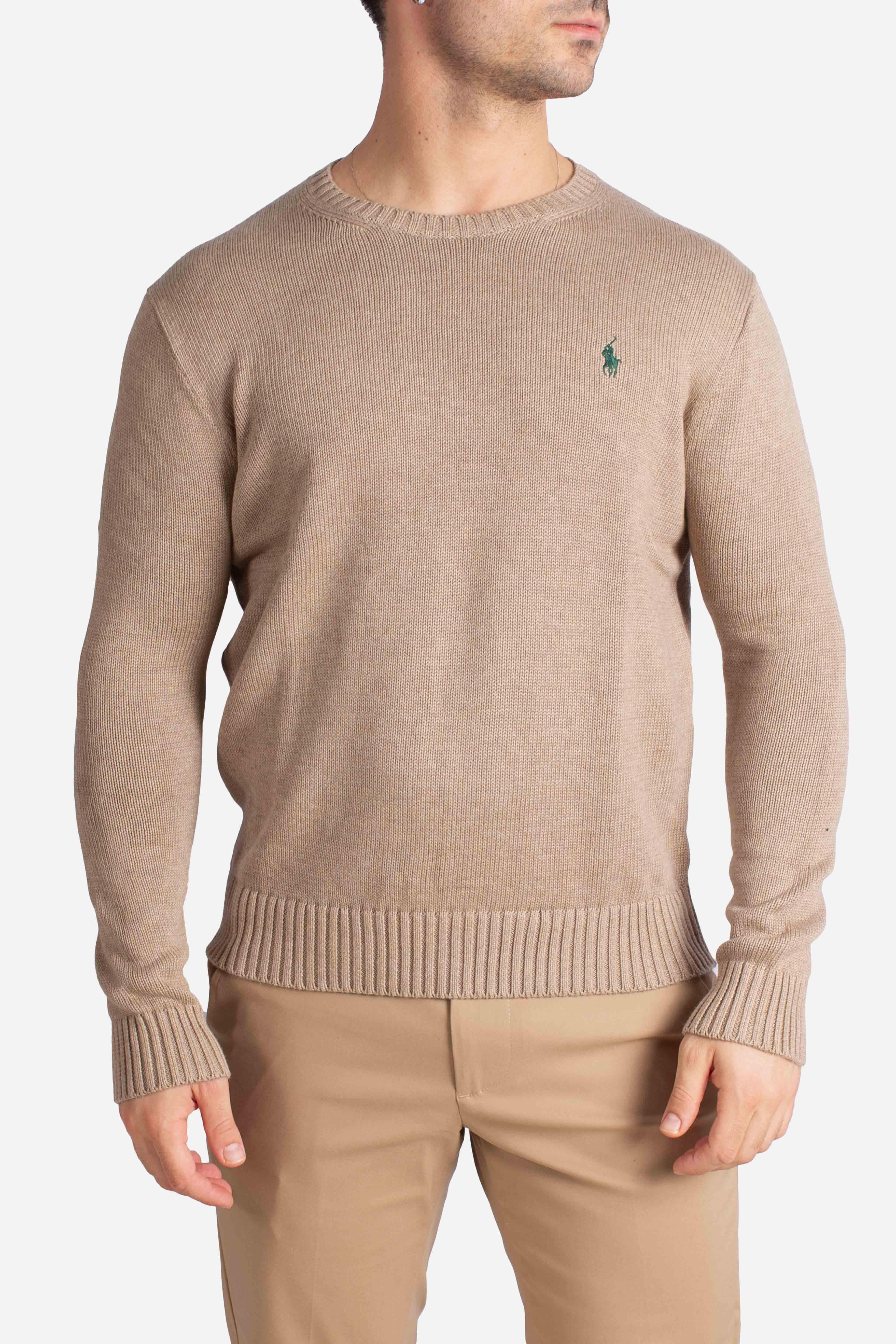 Maglia a girocollo in cotone brown 710810846036 POLO RALPH LAUREN