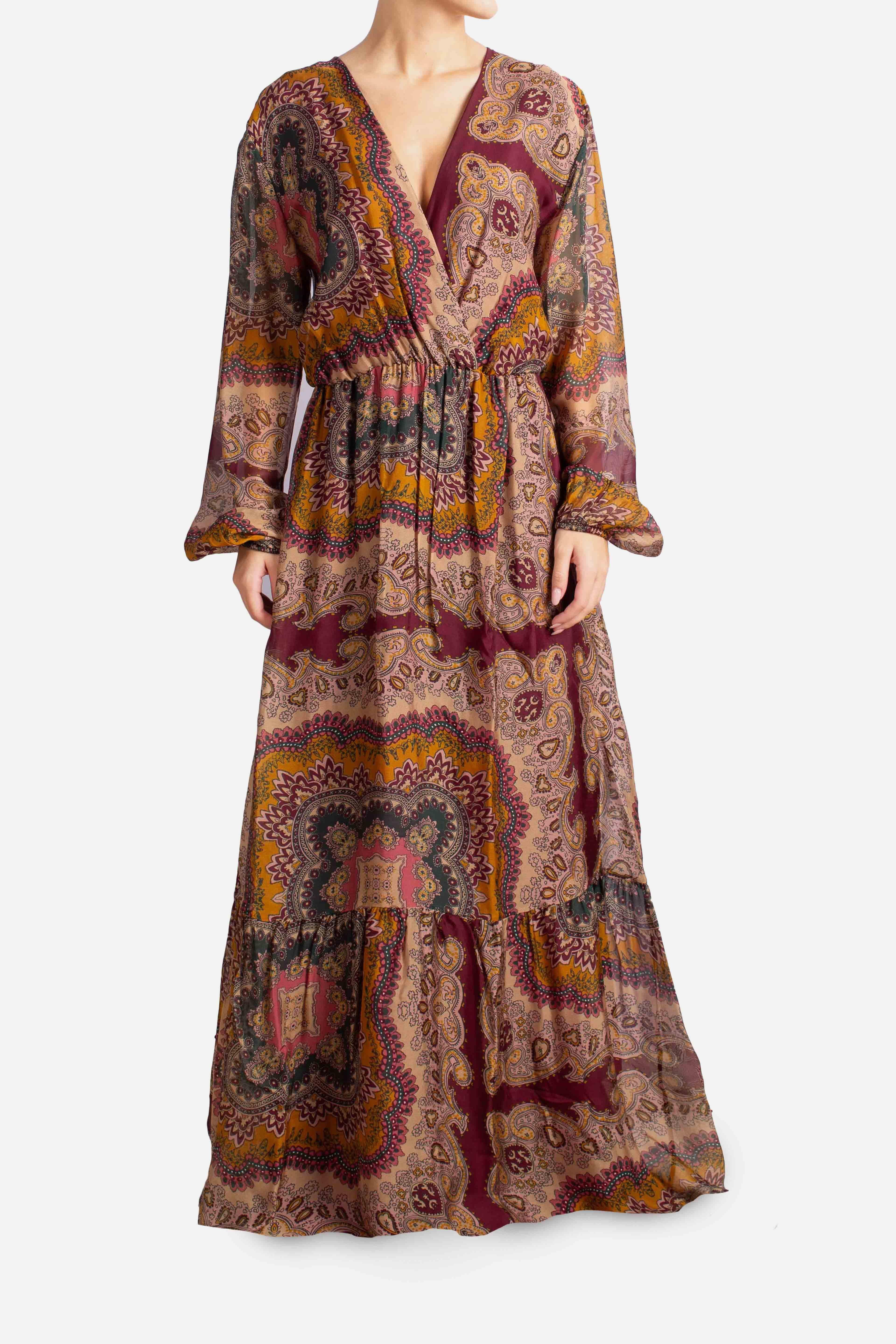 Abito lungo fantasia paisley A207Y006A3998 DIXIE