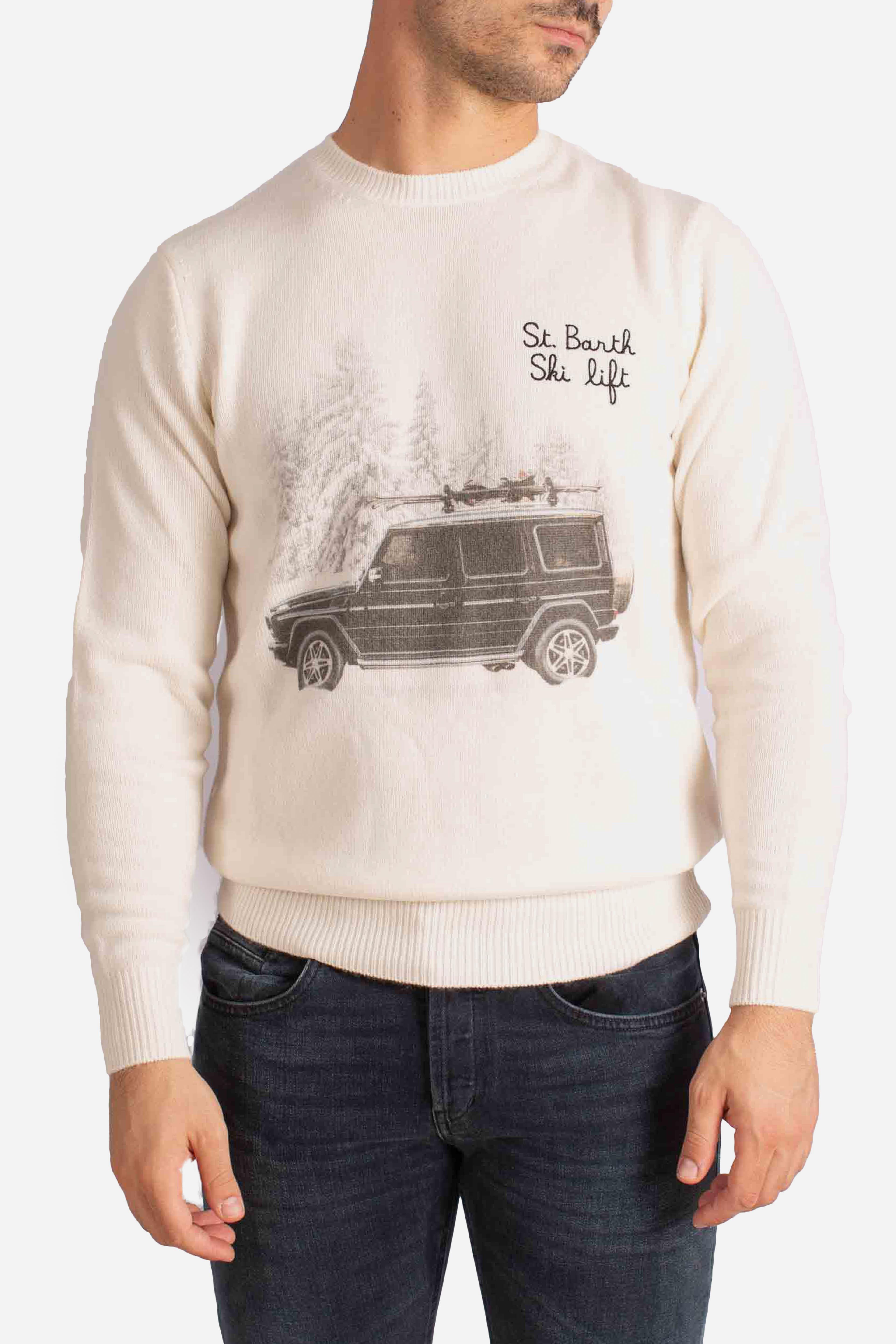 Maglia Uomo "St. Barth Ski Lift" Panna HER002201594I MC2 SAINT BARTH