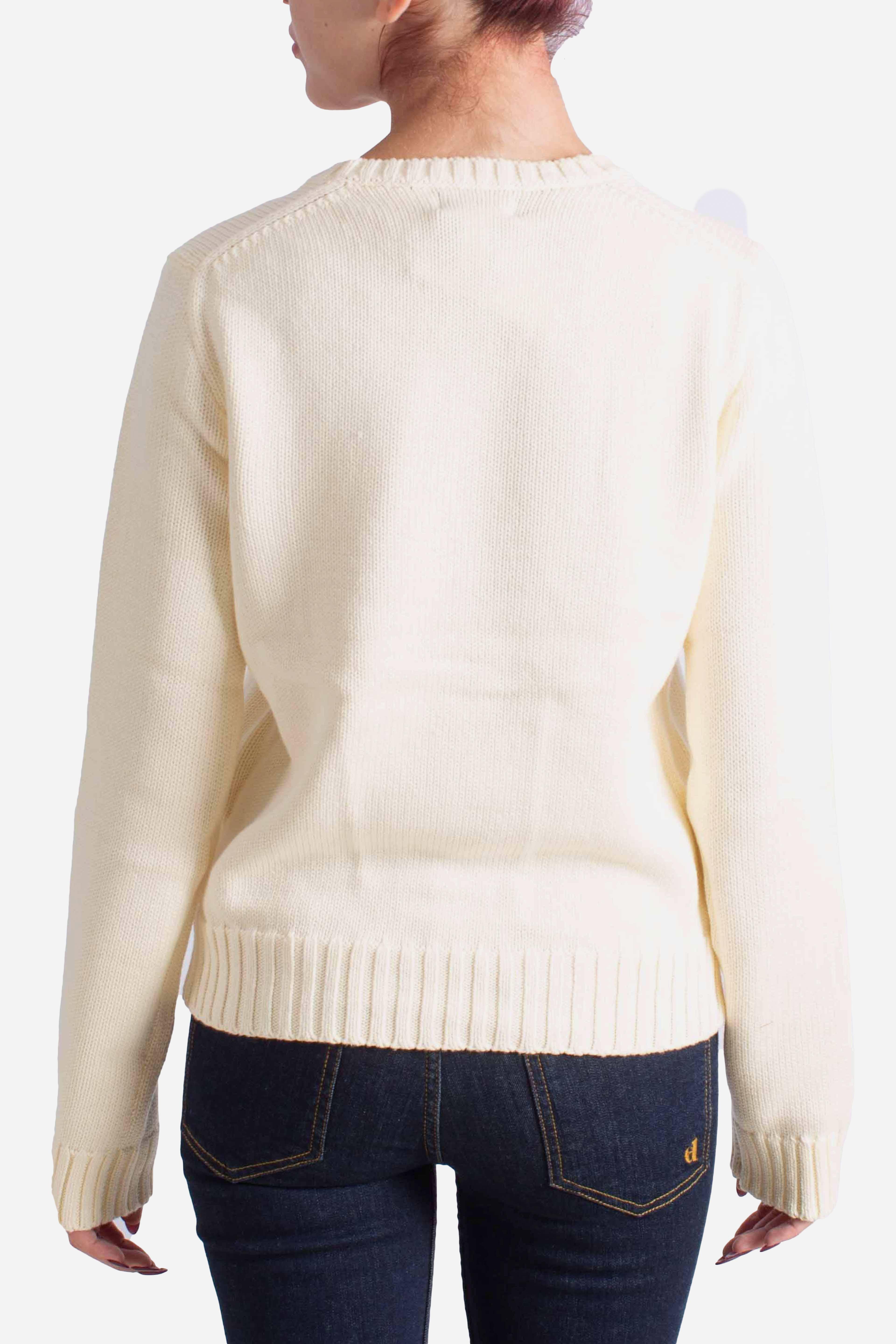 Maglia girocollo in cotone con bandiera white 211896939002 POLO RALPH LAUREN