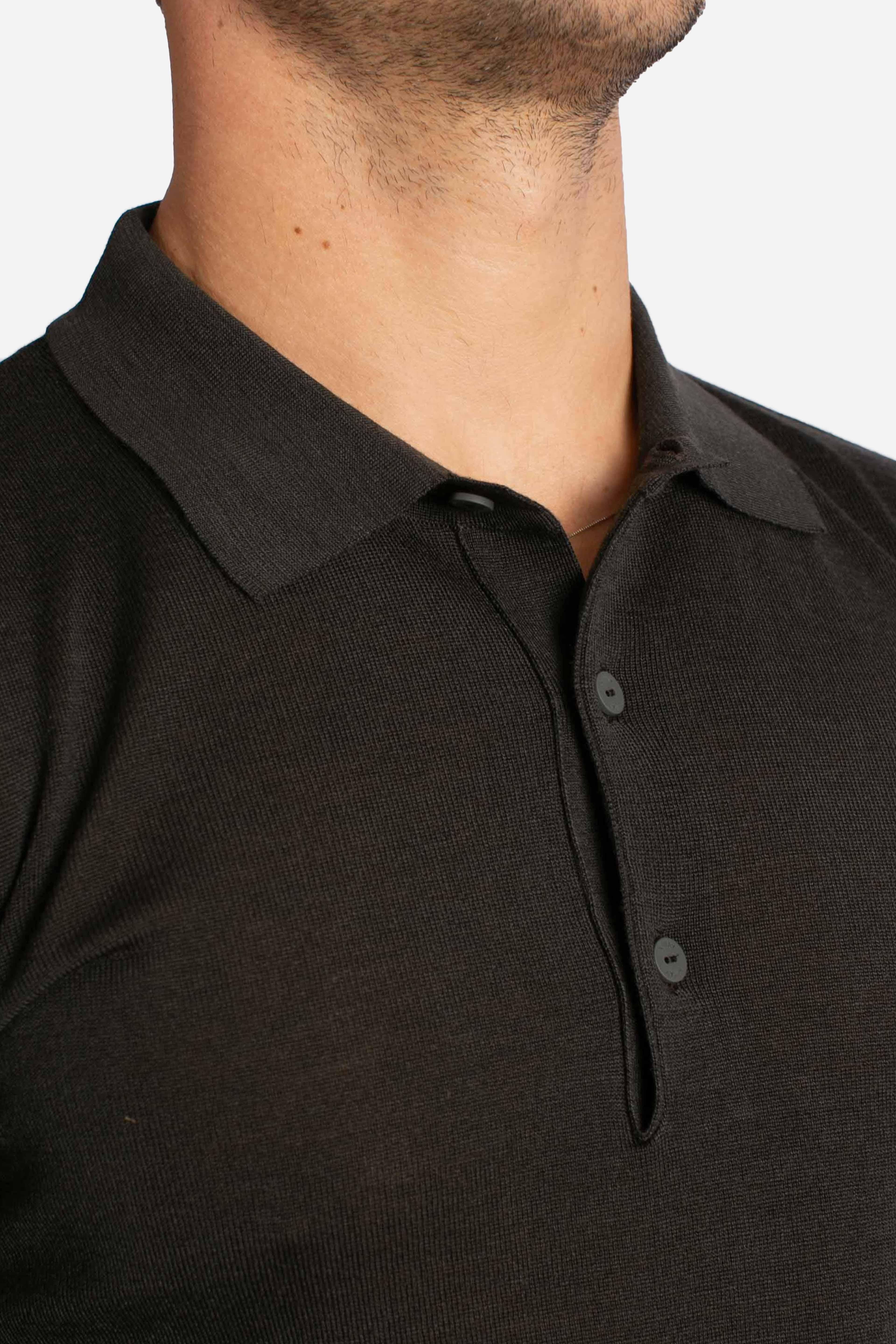 Polo rey wool merino blend grey shadow dk K2131UW133 K-WAY