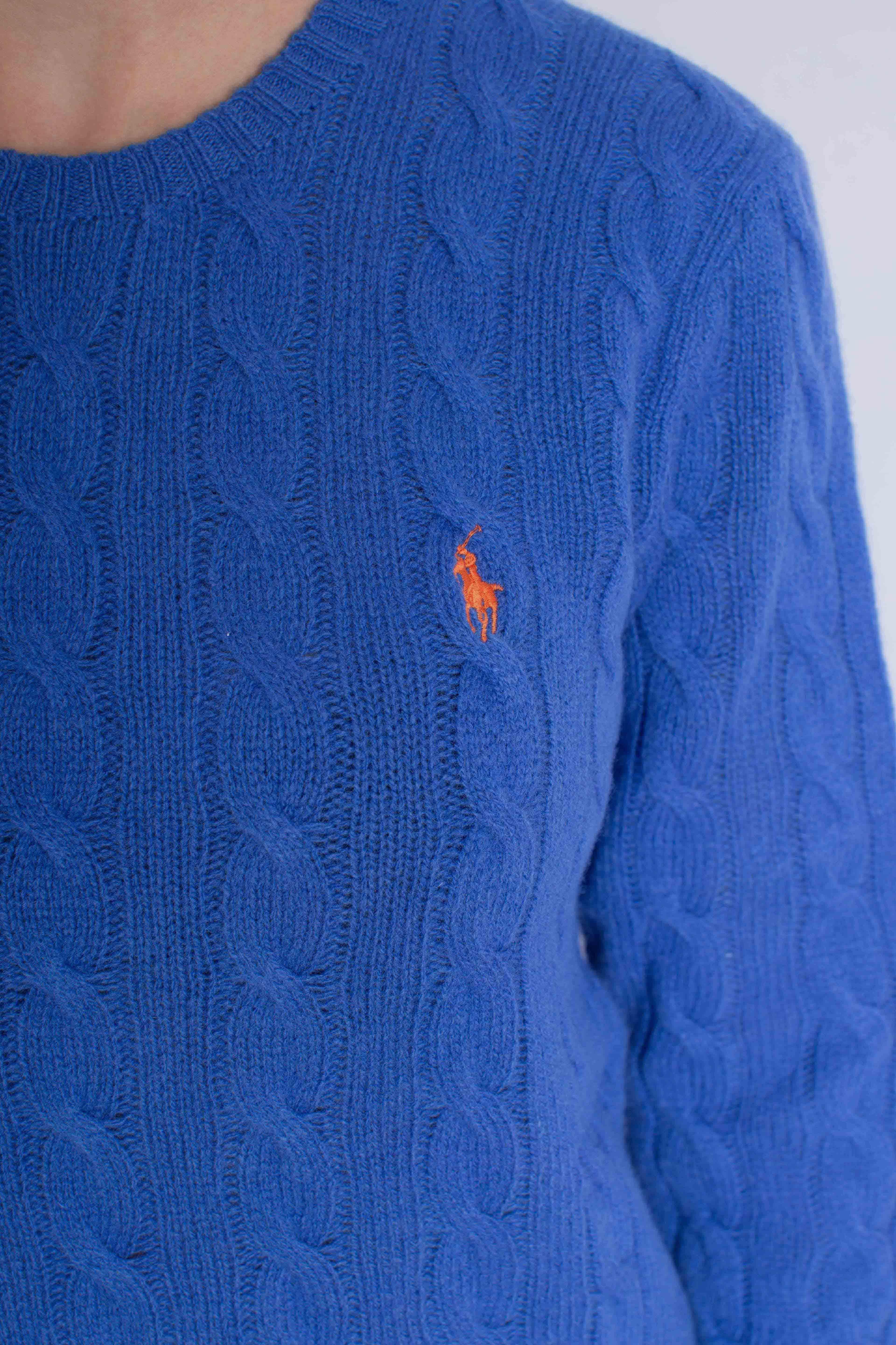 Girocollo in lana e cashmere a trecce blue 211971865006 POLO RALPH LAUREN