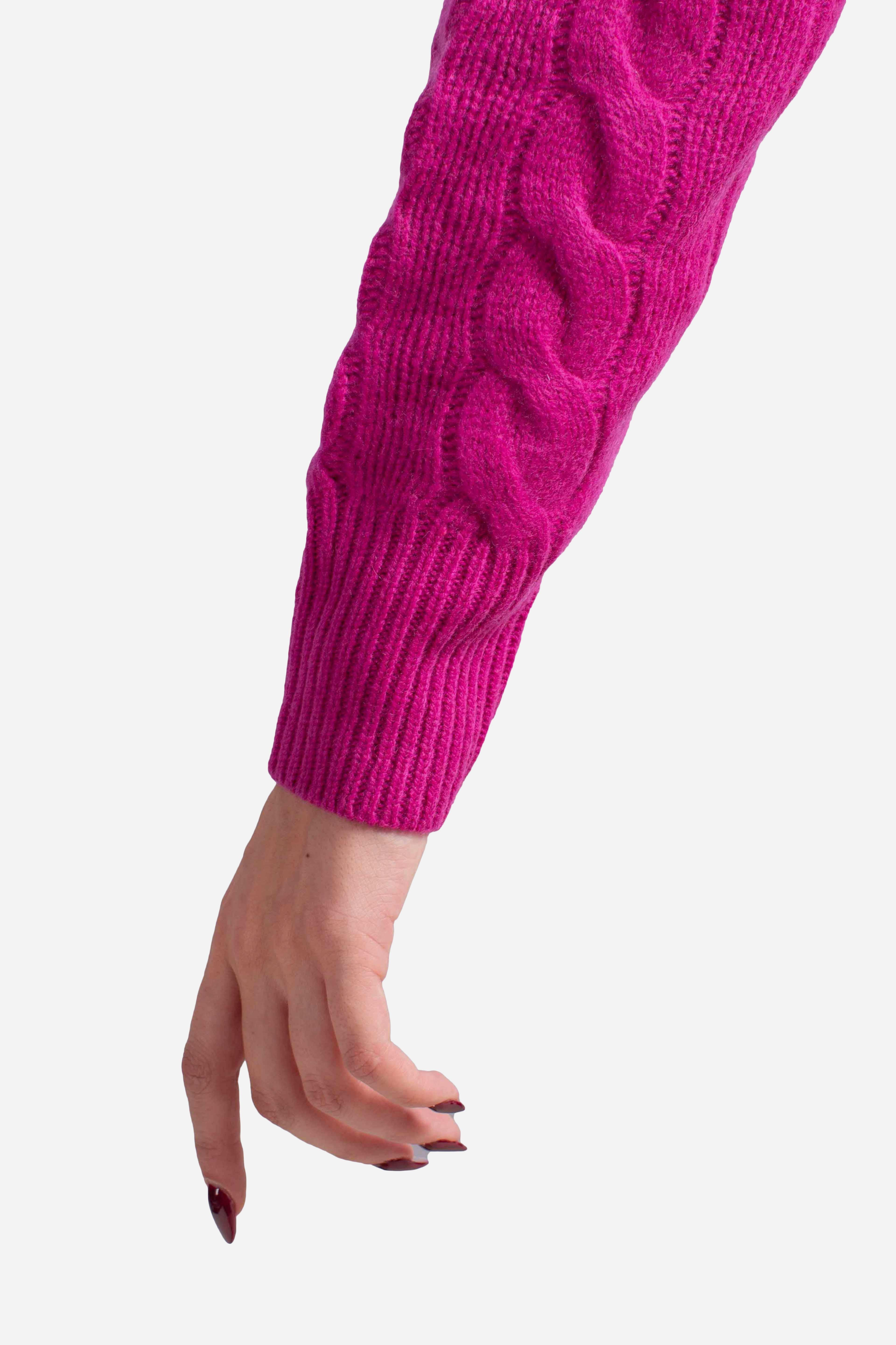 Cardigan a trecce in lana e cashmere pink 211972104006 POLO RALPH LAUREN