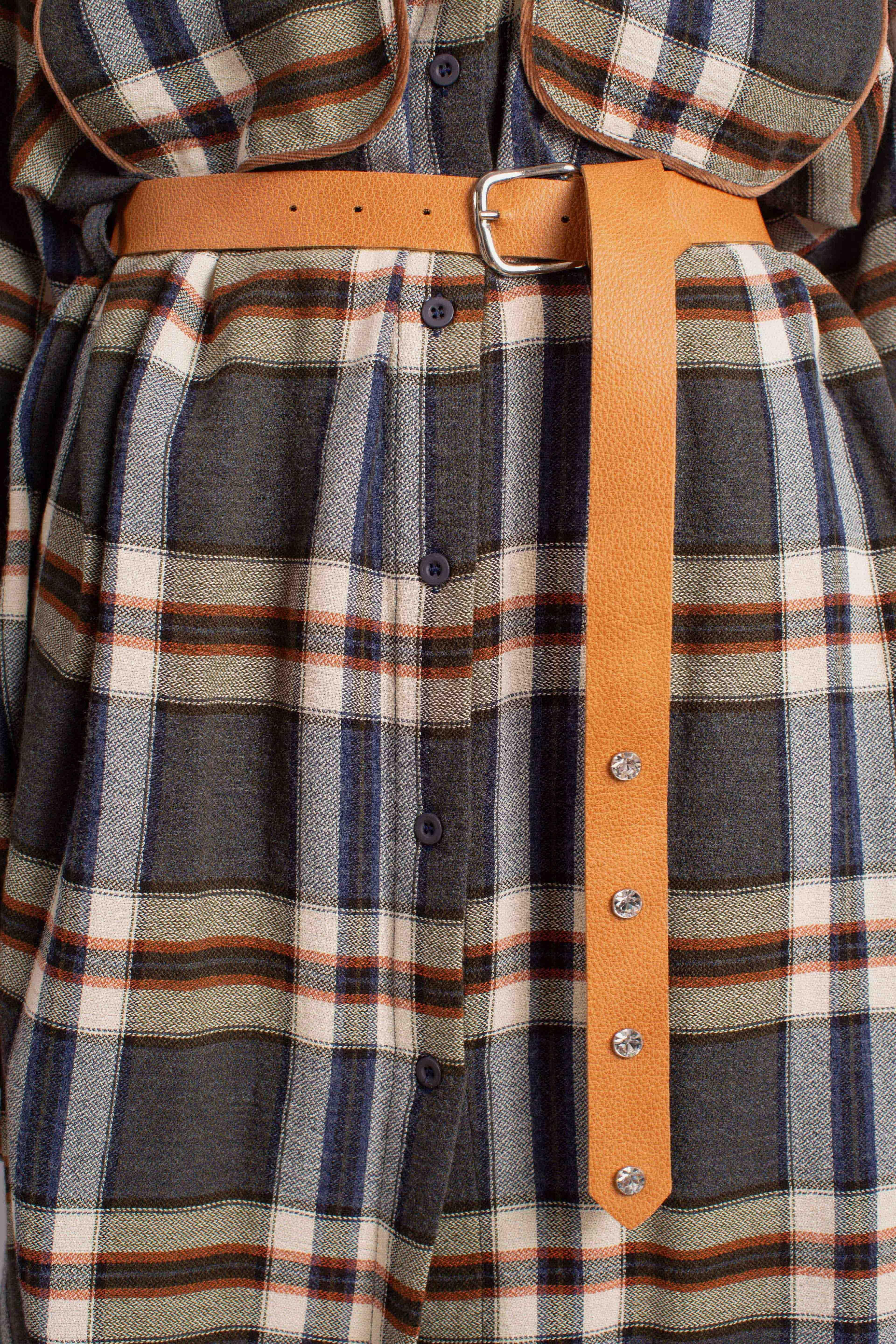 Abito Camicia a Quadri con Cintura in Vita ALO6YBGCA1998 DIXIE