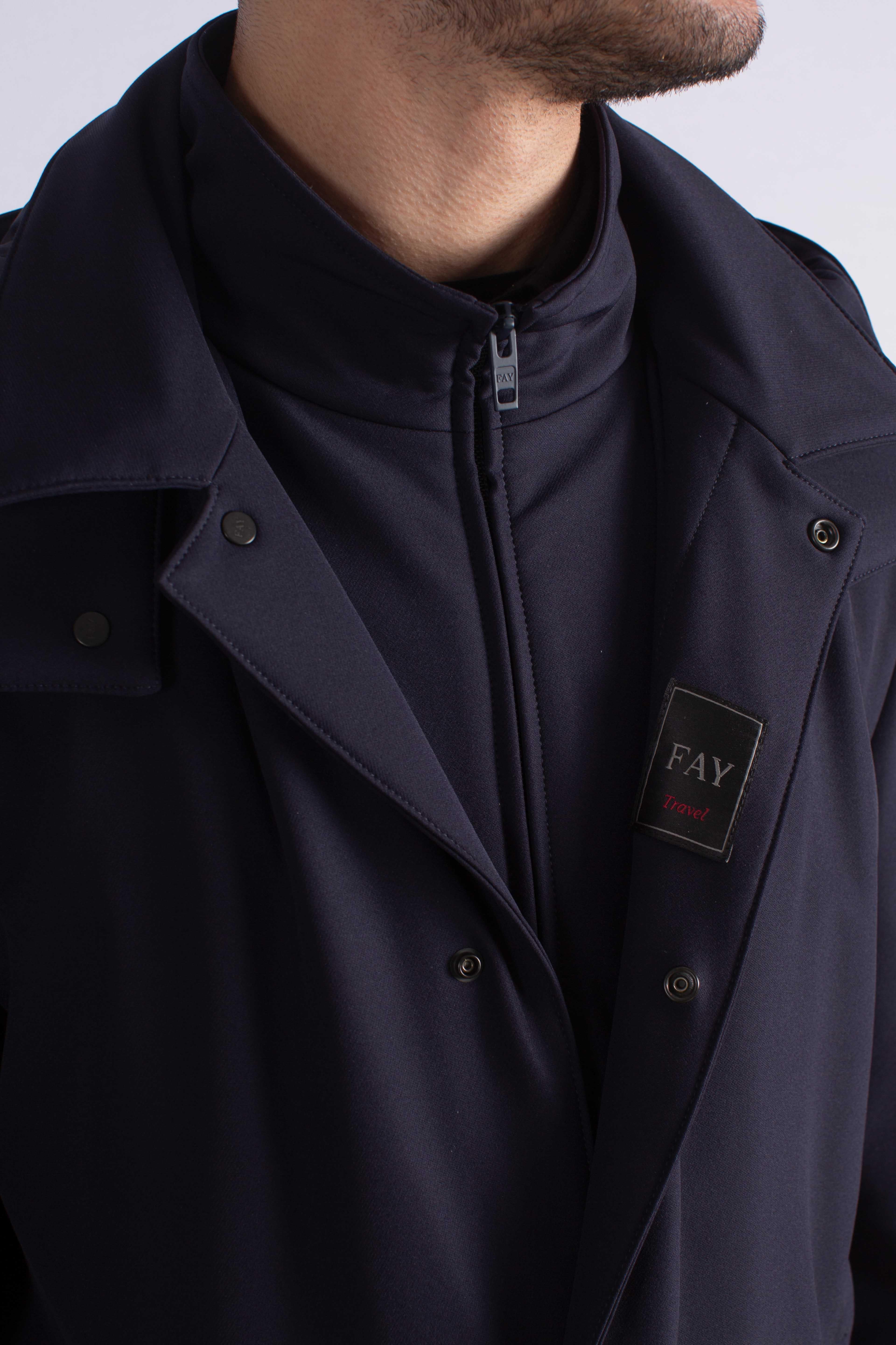 Morning Coat Travel in Jersey Stretch blu NAM6151037JXRFU807 FAY