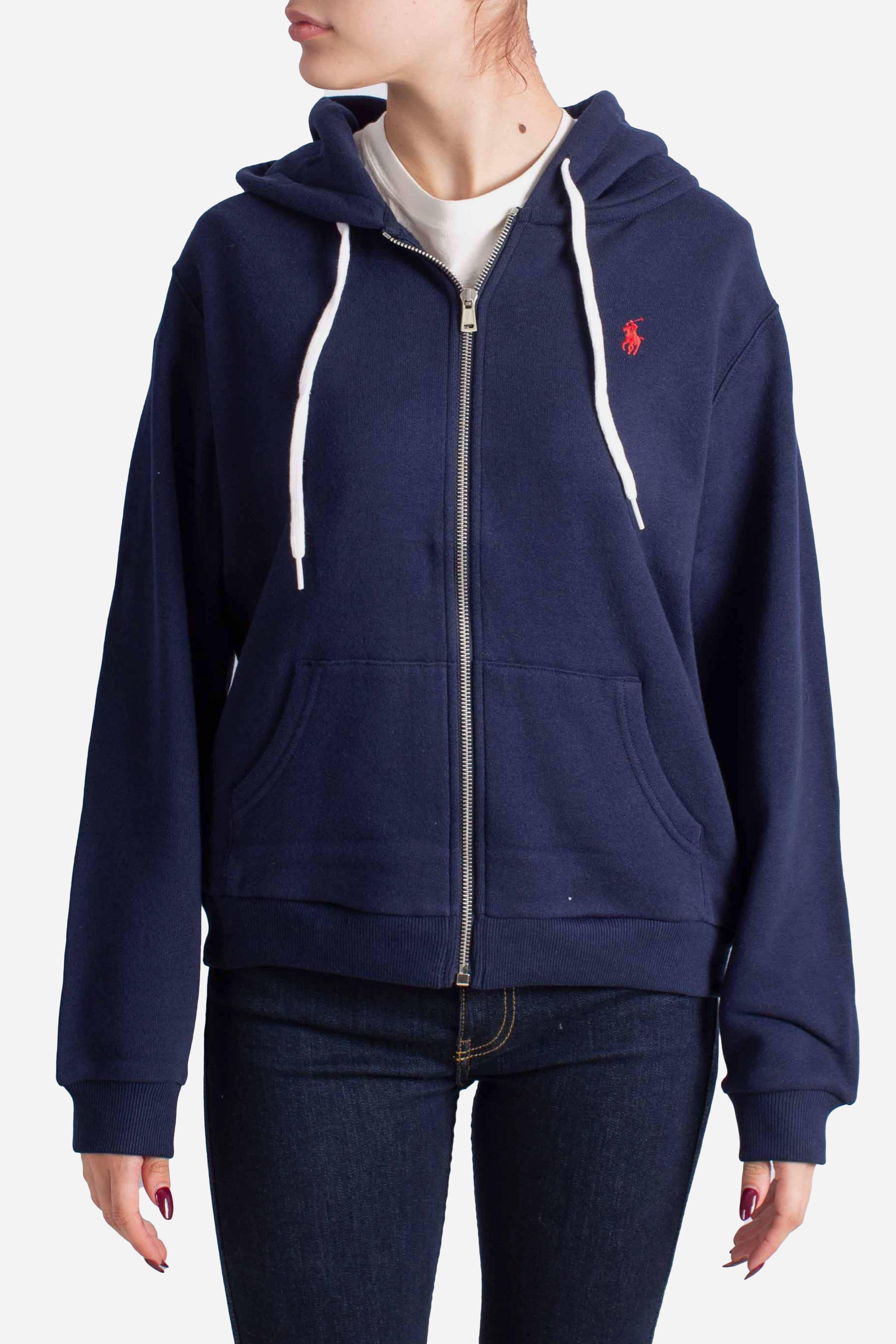 Felpa con cappuccio e cerniera navy 211943008002 POLO RALPH LAUREN