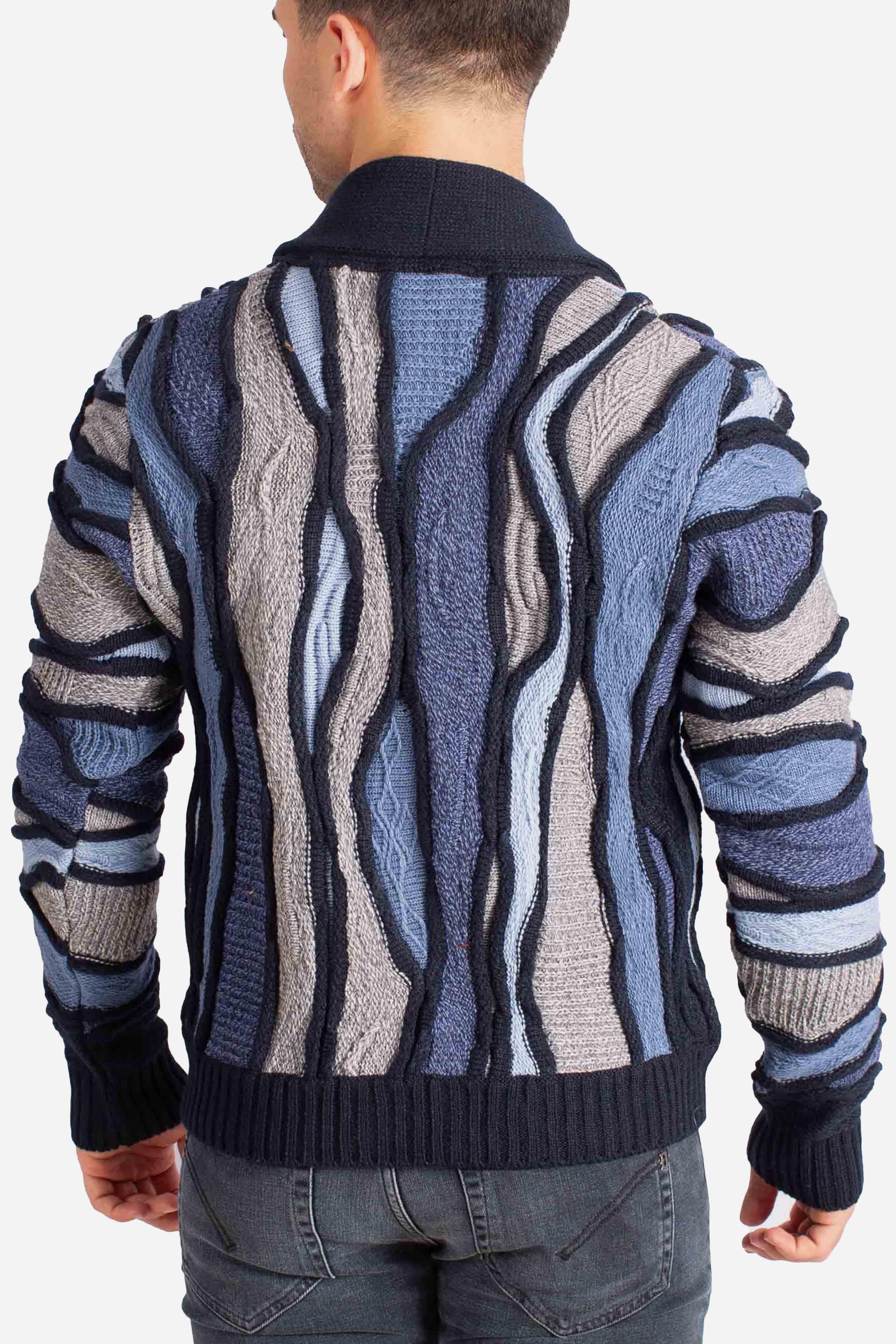 Cardigan Uomo Blue Multicolor 32091599G0490 LORENZONI