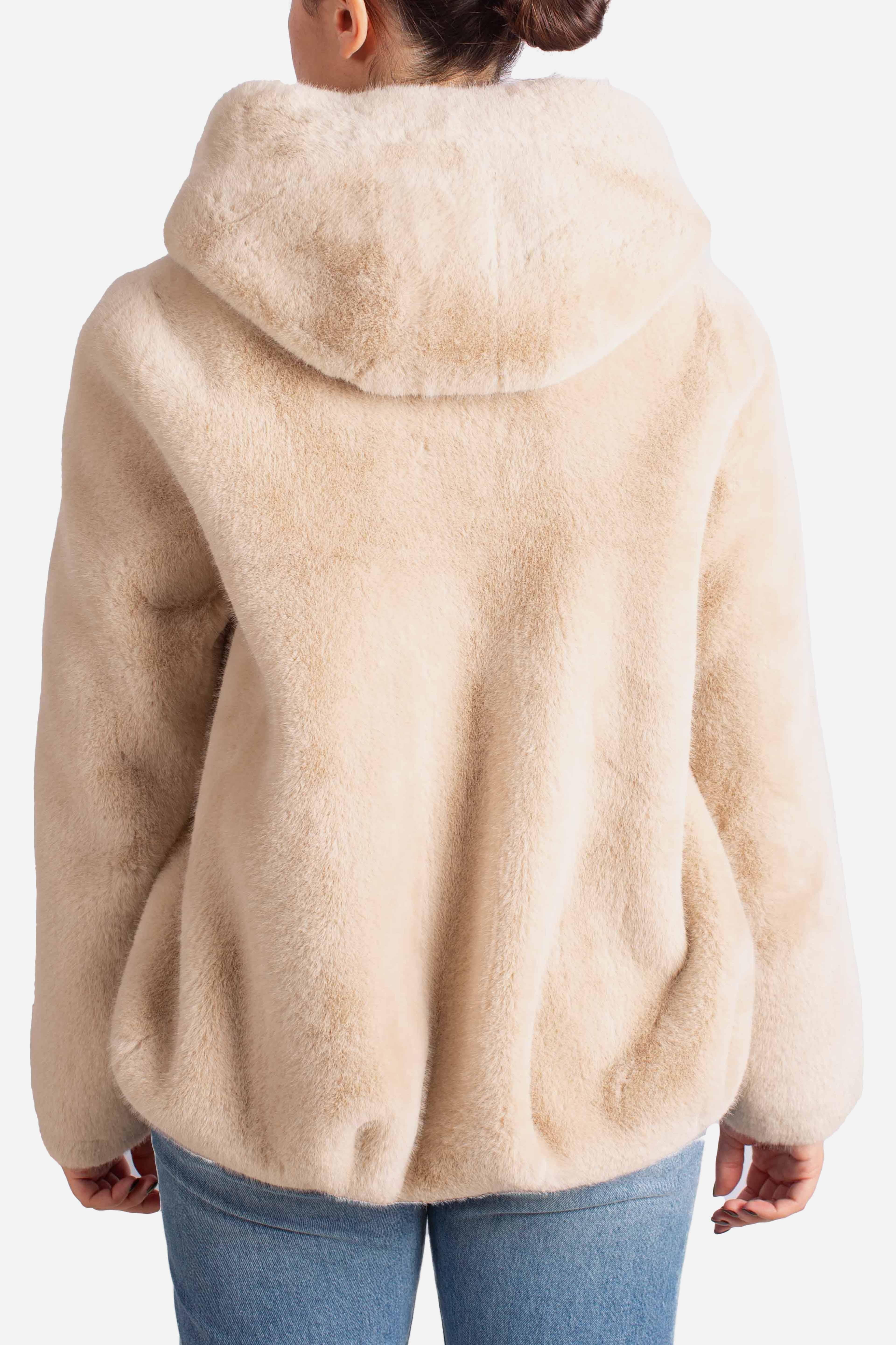 Giacca effetto pelliccia con cappuccio V330Y003A1222 DIXIE