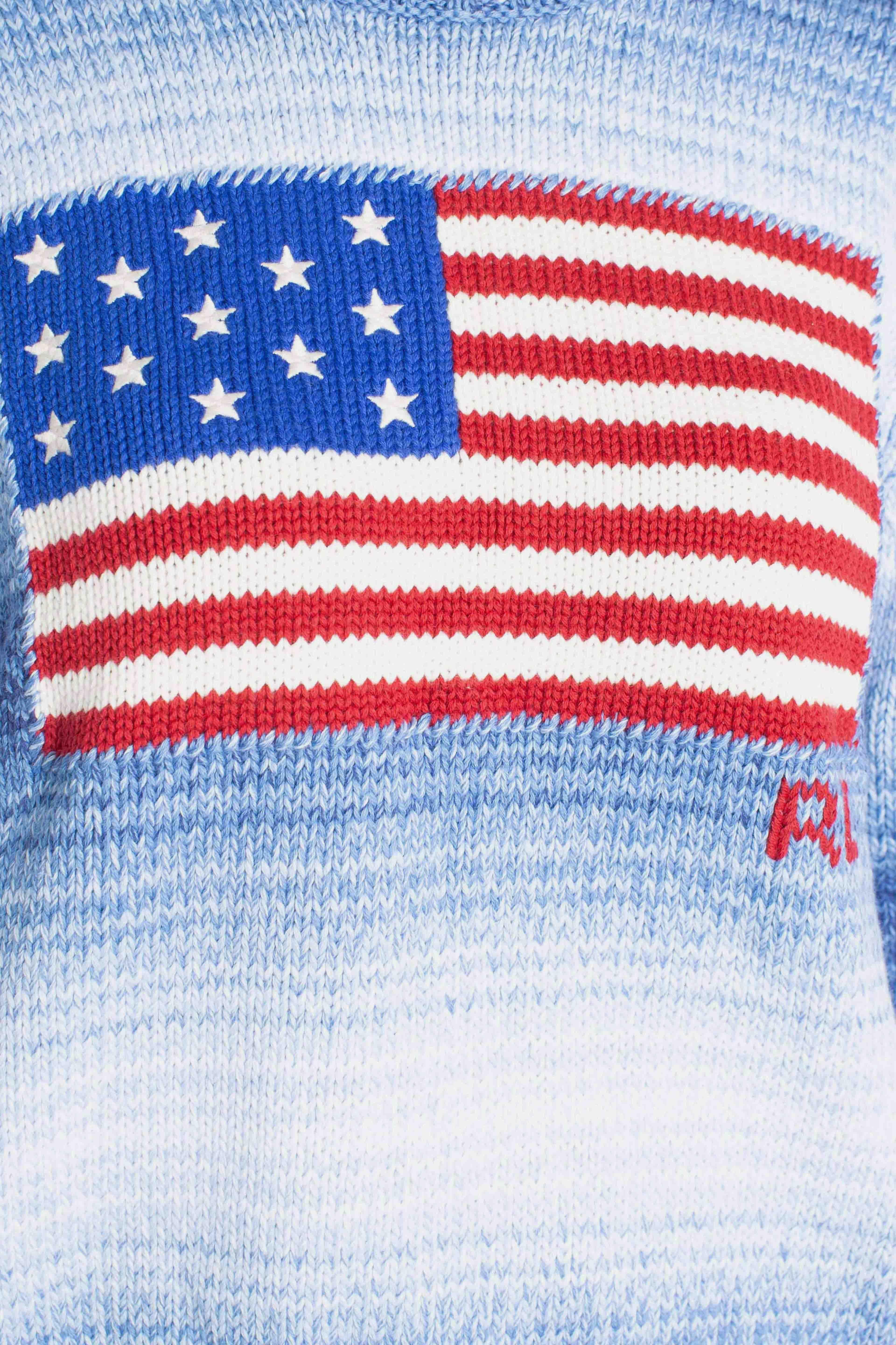 Maglia in cotone ombré con bandiera 211972146001 POLO RALPH LAUREN